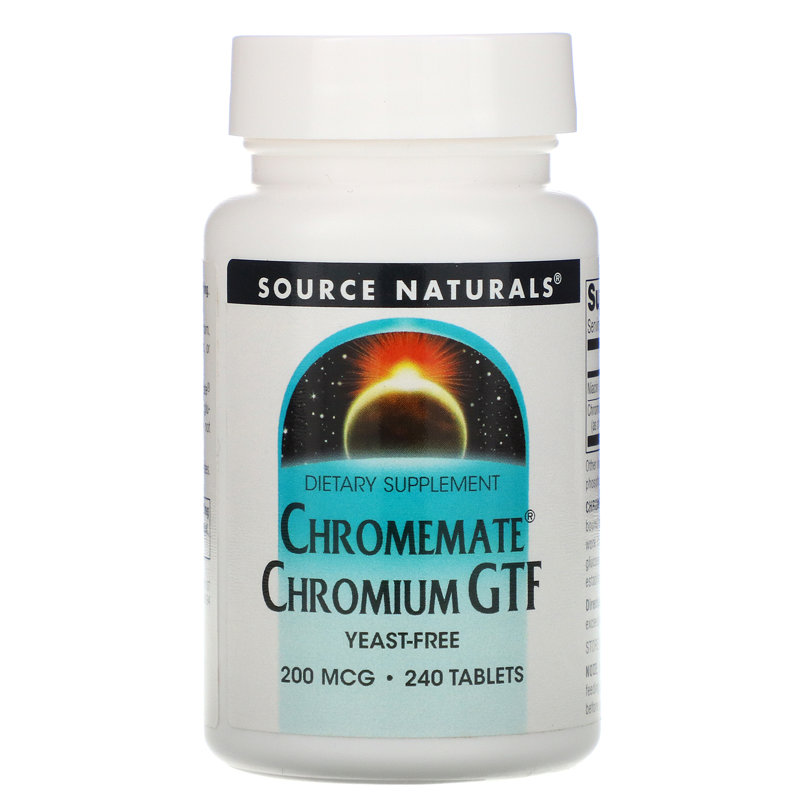 Source Naturals, Chromemate, Cromo GTF, 200 mcg, 240 tabletes