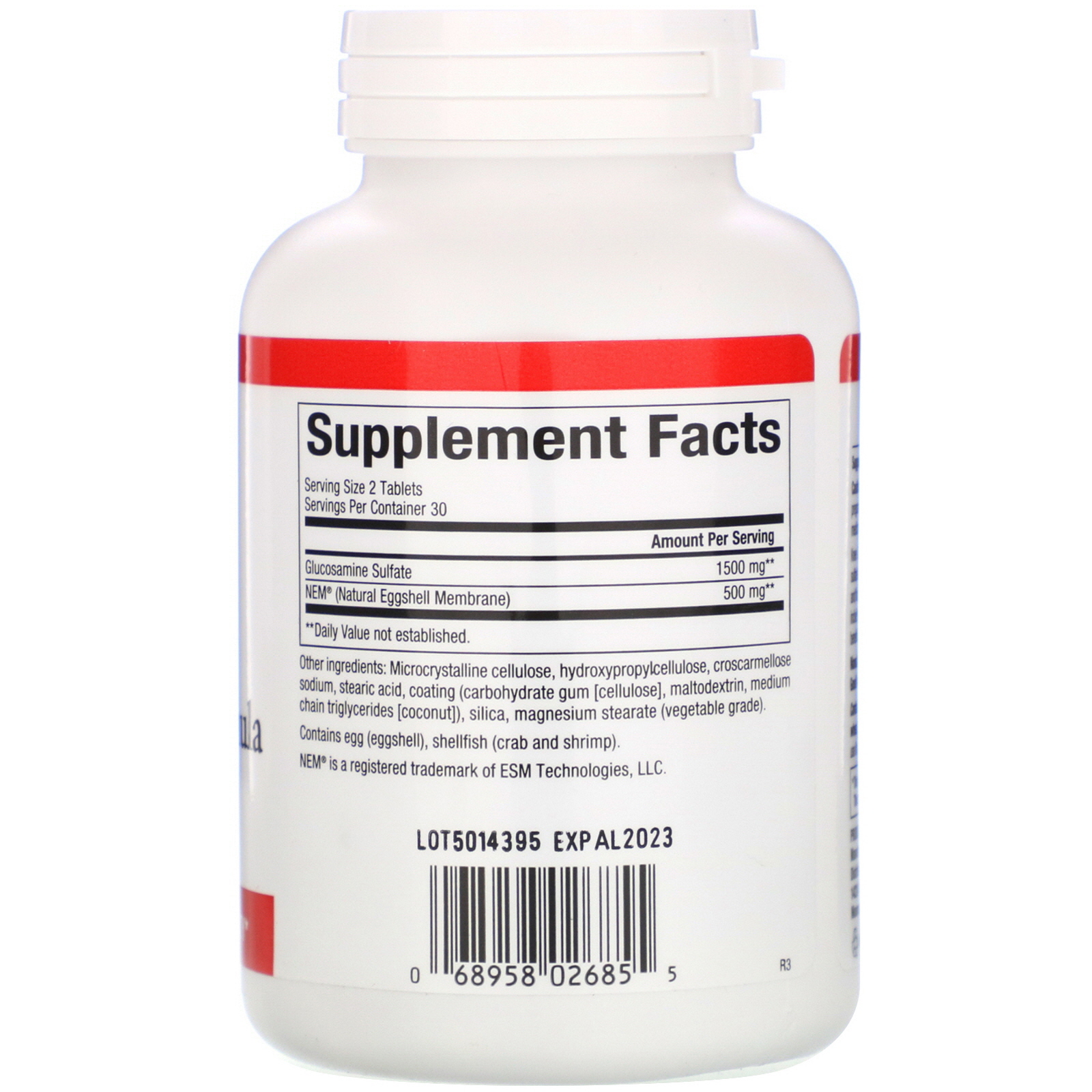 Natural Factors, Fórmula NEM com Glucosamina Para os Joelhos e Juntas, 60 Comprimidos - Imagem 2