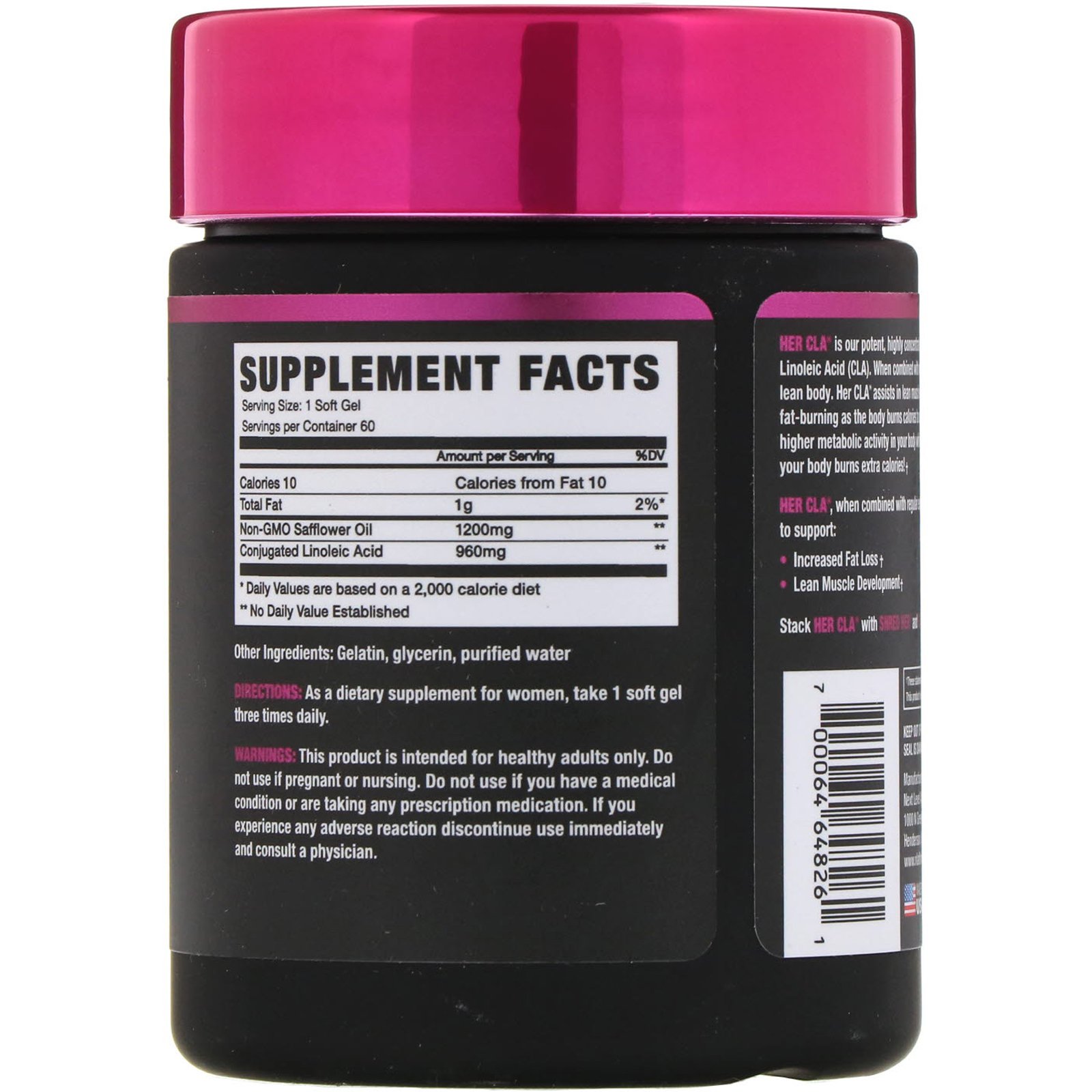 NLA for Her, Her CLA, 1,200 mg, 60 Soft Gels - Imagem 2