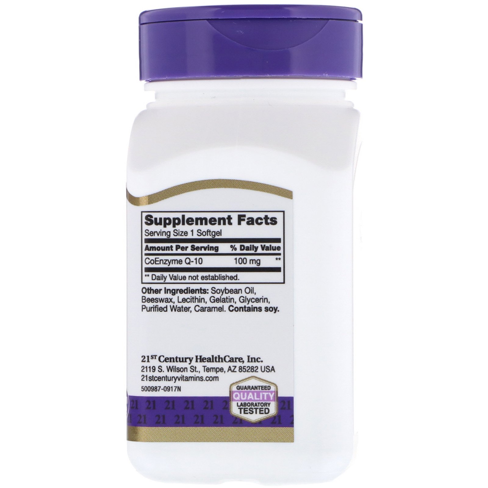 21st Century, Liquid Filled CoQ-10, 100 mg, 90 Softgels - Imagem 2