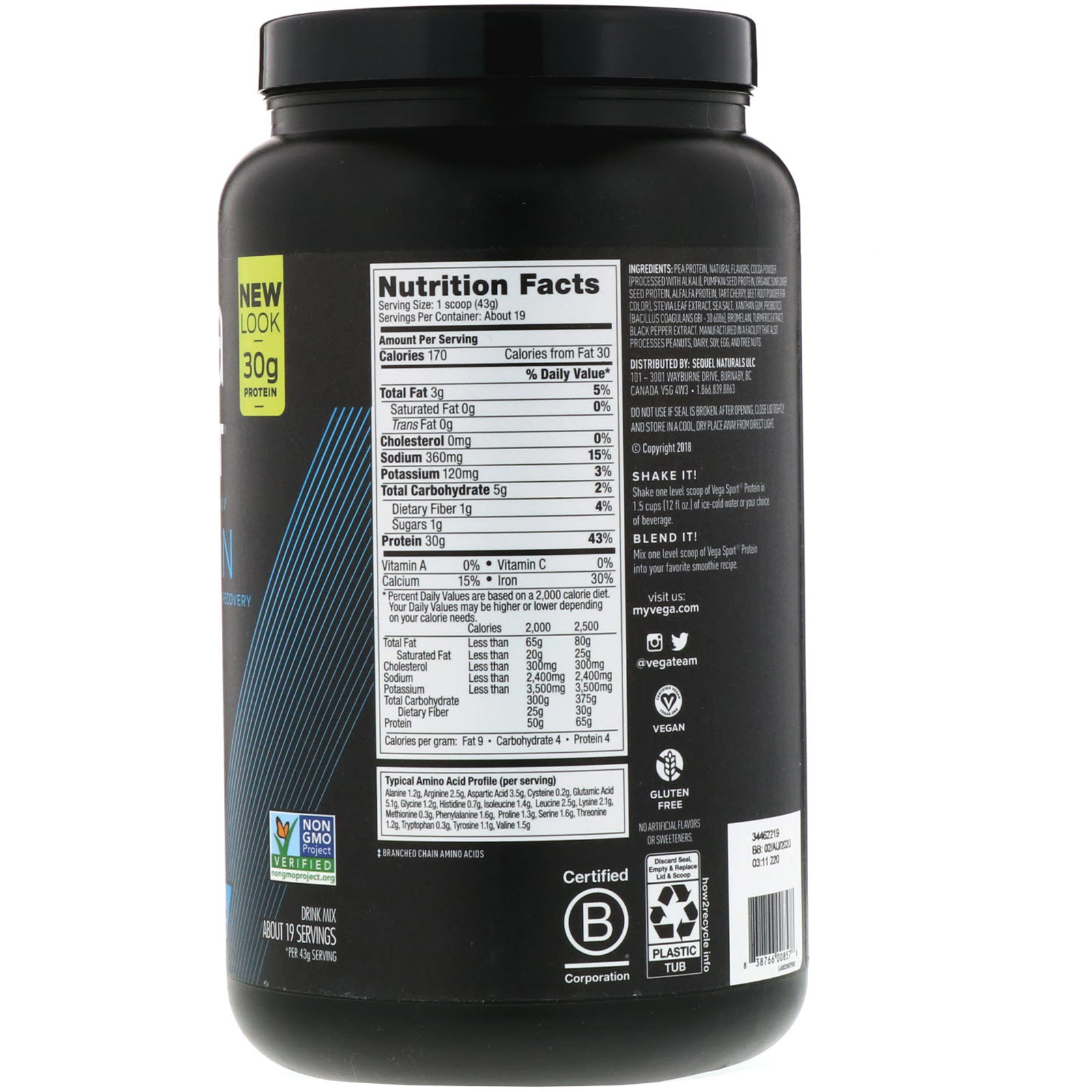 Vega, Sport, Proteína Premium, Mocha, 812 g (28,6 oz) - Imagem 2