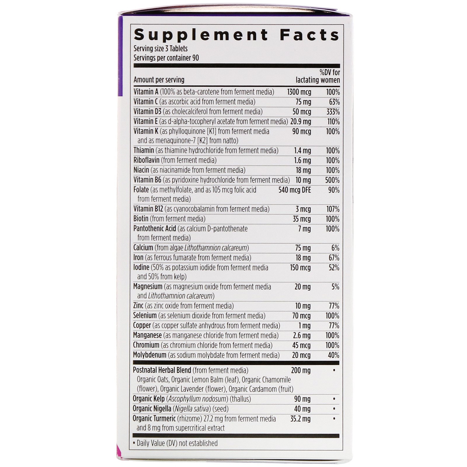 New Chapter, Perfect Postnatal Multivitamin, 270 Vegetarian Tablets - Imagem 2