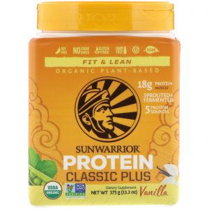 Comprar sunwarrior, proteína clássica plus, orgânica e de base vegetal, baunilha, 13,2 oz (375 g) preço no brasil mix de proteínas proteína suplementos de musculação suplemento importado loja 15 online promoção -
