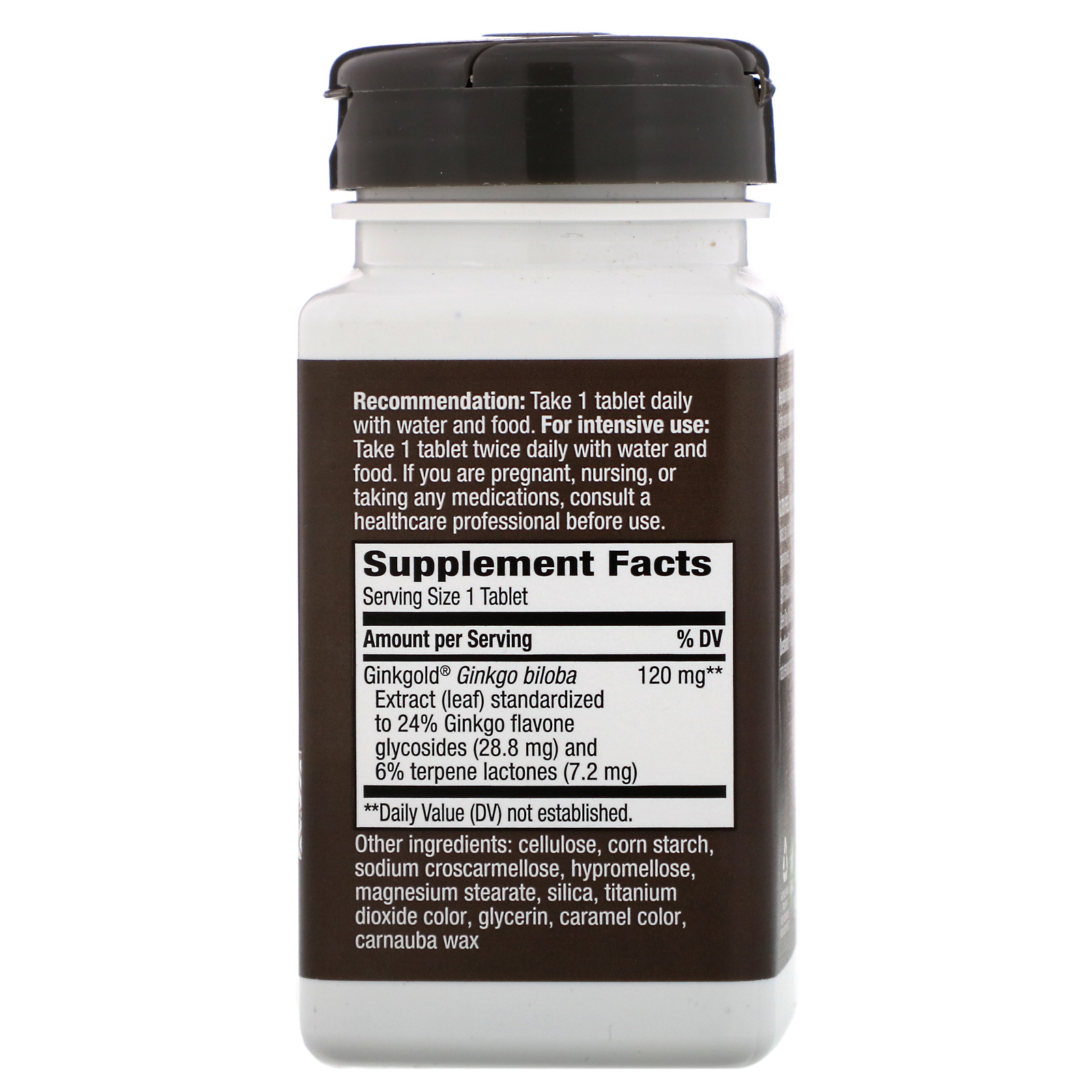 Nature's Way, Ginkgold Max, 120 mg, 60 Comprimidos - Imagem 2