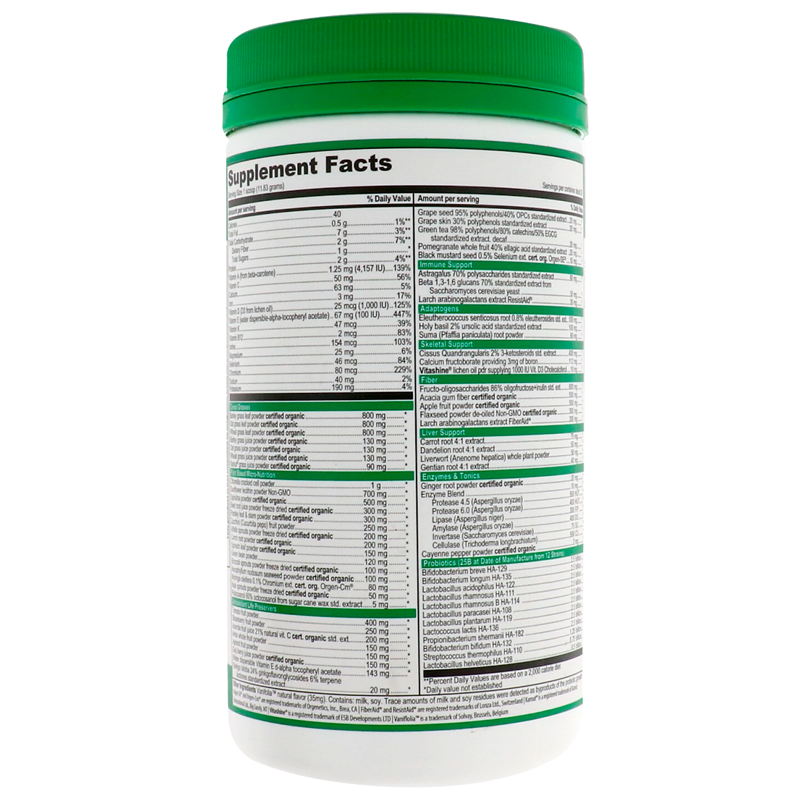 Vibrant Health, Green Vibrance +25 Billion Probiotics, Version 16.0, 12.5 oz (354.9 g) - Imagem 2