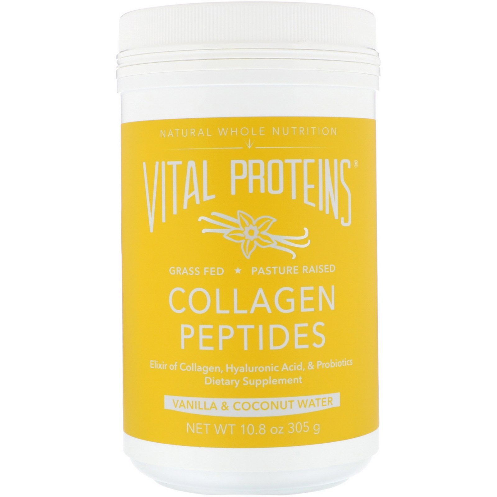 Vital Proteins, Peptídeos de Colágeno, Baunilha e Água de Coco, 305 g
