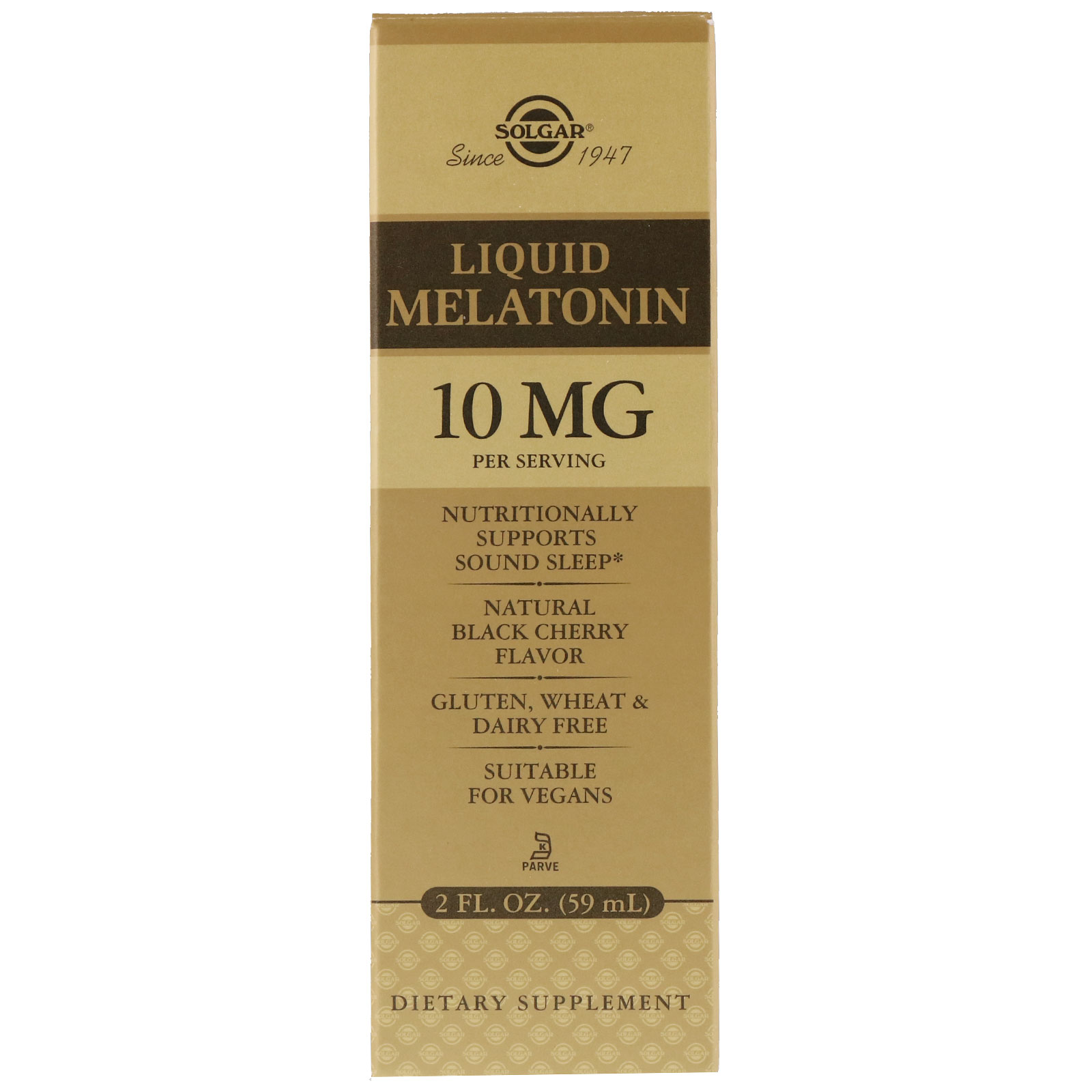 Solgar, Melatonina Líquida, Sabor Natural de Cereja Preta, 10 mg, 59 ml (2 fl oz)