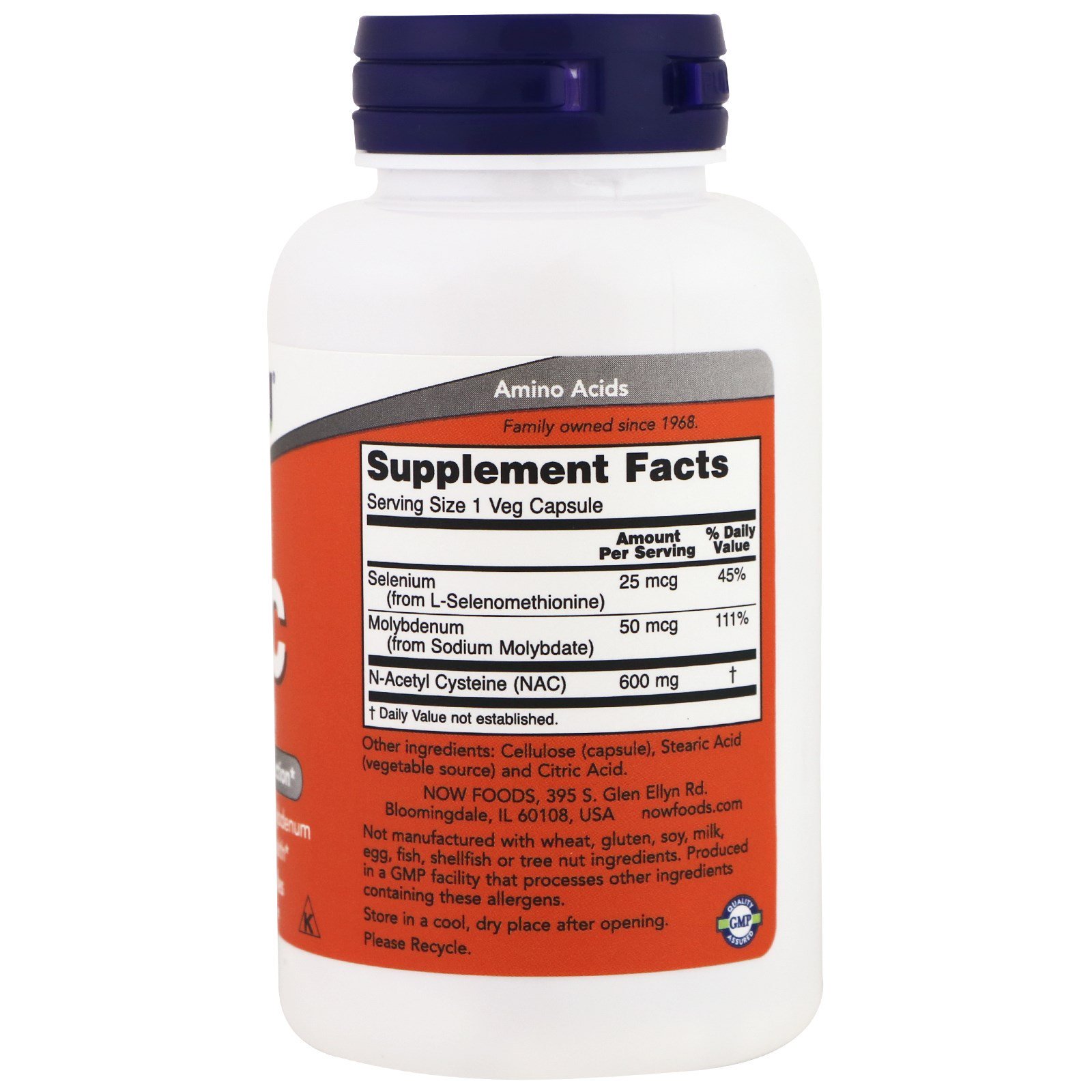 Now Foods, NAC, 600 mg, 100 Cápsulas Vegetais - Imagem 2