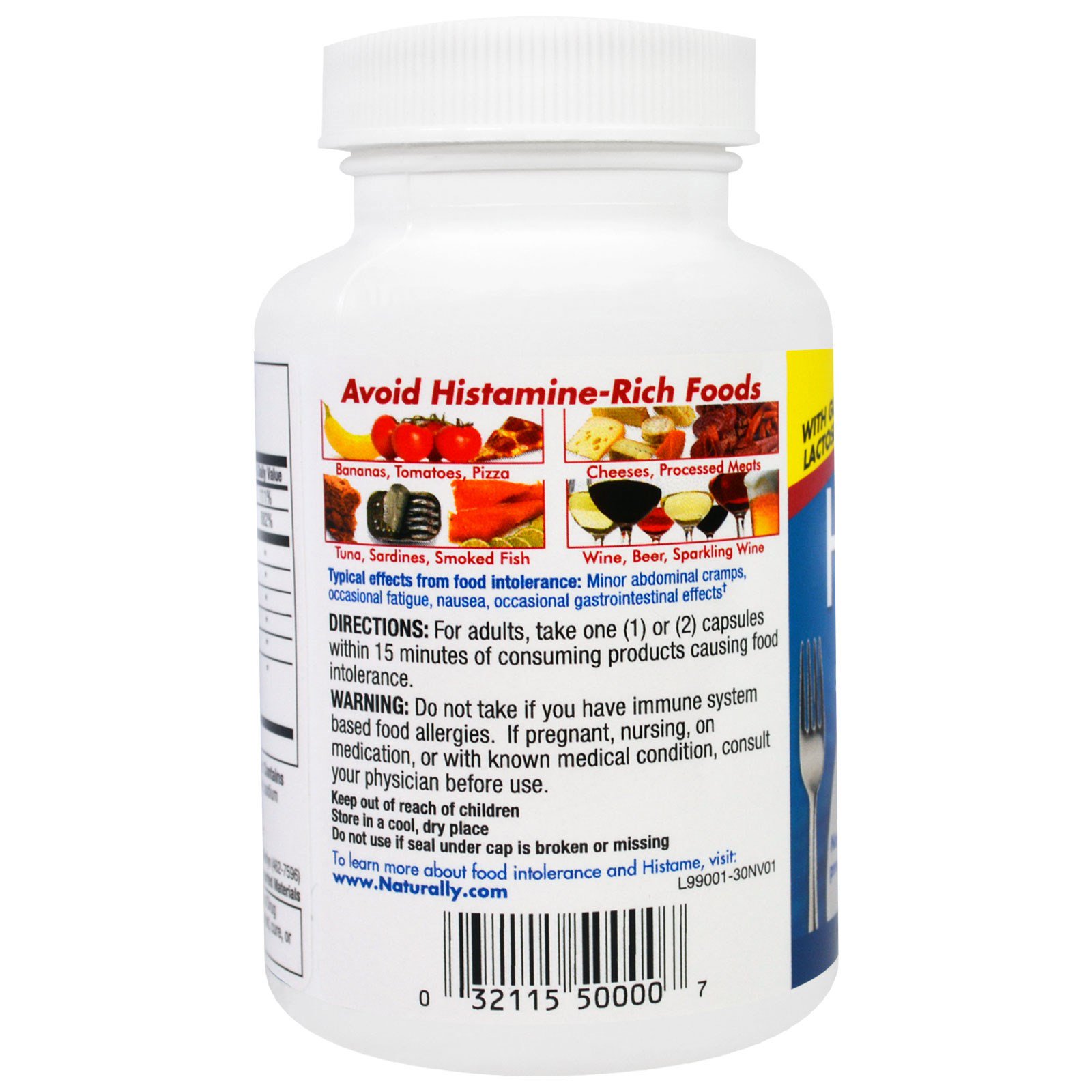 Naturally Vitamins, Histame, Suplemento Auxiliar à Intolerância de Alimentos, 30 cápsulas - Imagem 3