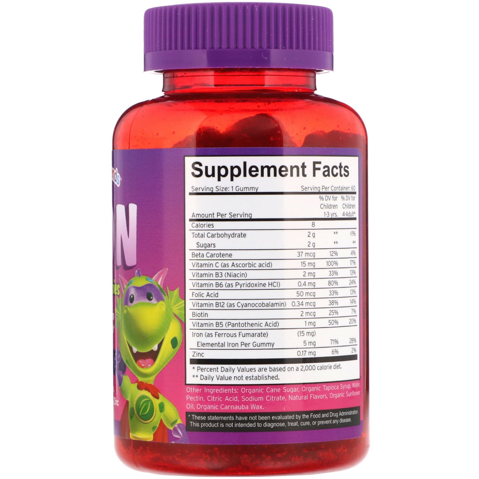 Vitamin Friends, Iron Vegan Gummies, Strawberry Flavor, 60 Pectin Gummies - Imagem 2