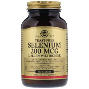 Solgar, Selênio, Sem Levedura, 200 mcg, 250 Comprimidos