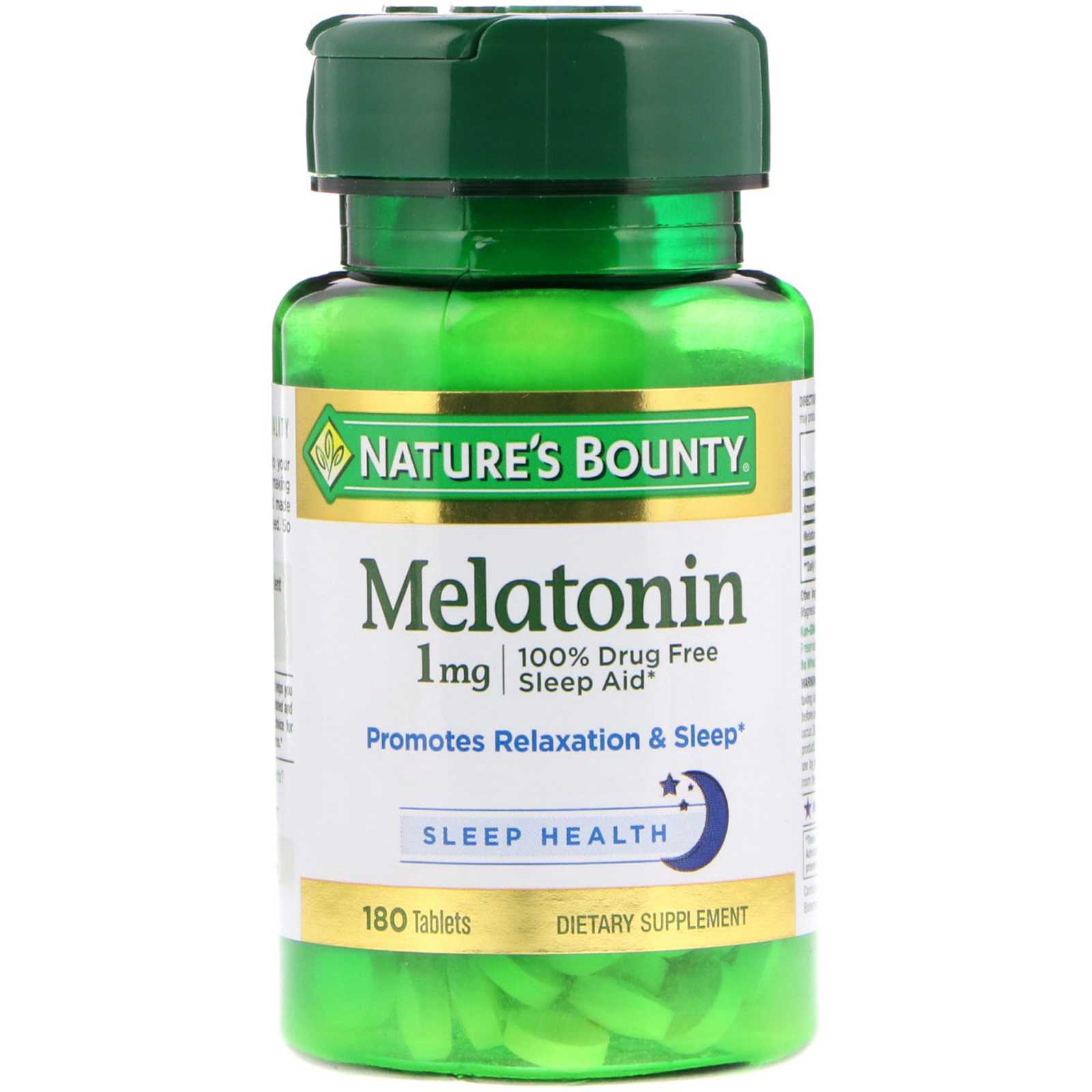 Nature's Bounty, Melatonina, 1 mg, 180 Comprimidos