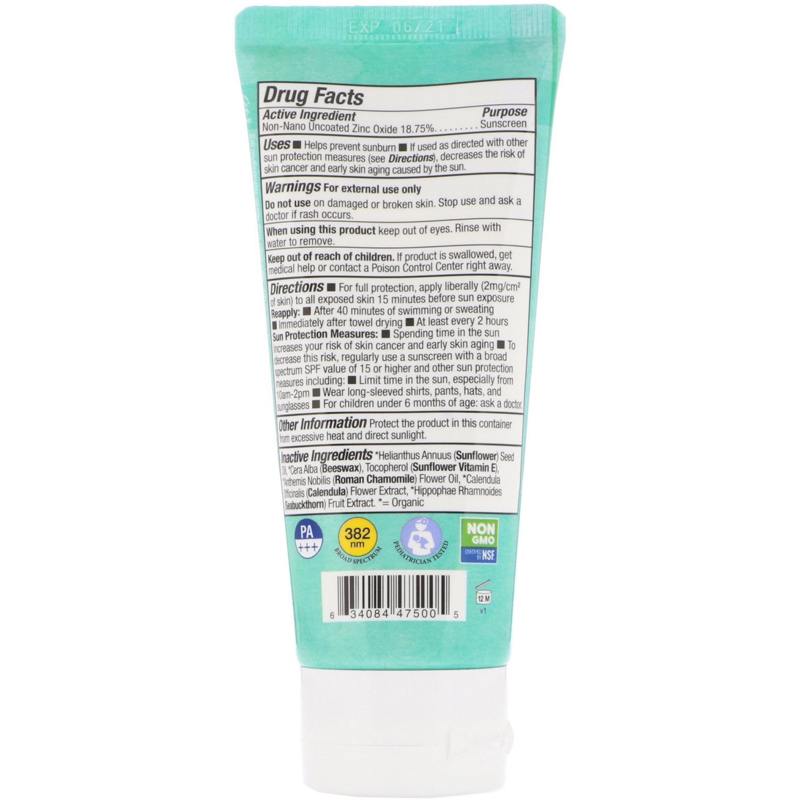 Badger Company, Baby Sunscreen Cream, SPF 30 PA+++, Camomila e Calêndula, 87 ml (2,9 fl oz) - Imagem 2