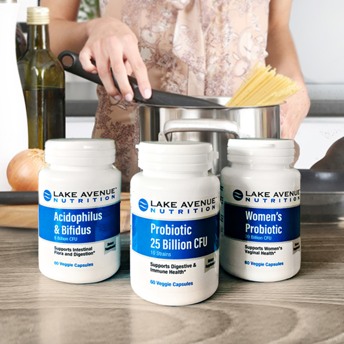 Lake Avenue Nutrition, Acidophilus & Bifidus, Probiotic Blend, 8 Billion CFU, 60 Veggie Capsules - Imagem 4