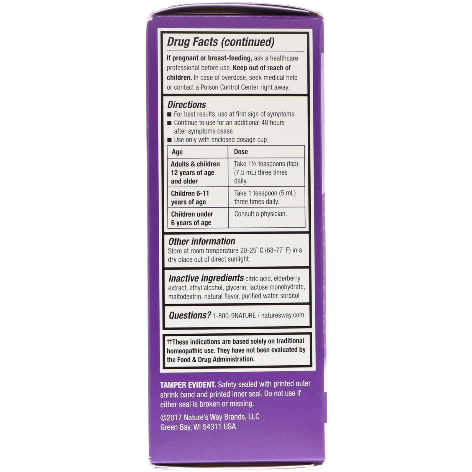 Nature's Way, Umcka Elderberry, Intensivo Contra Gripe, Sabor de Frutas Vermelhas, 4 oz (120 ml) - Imagem 3