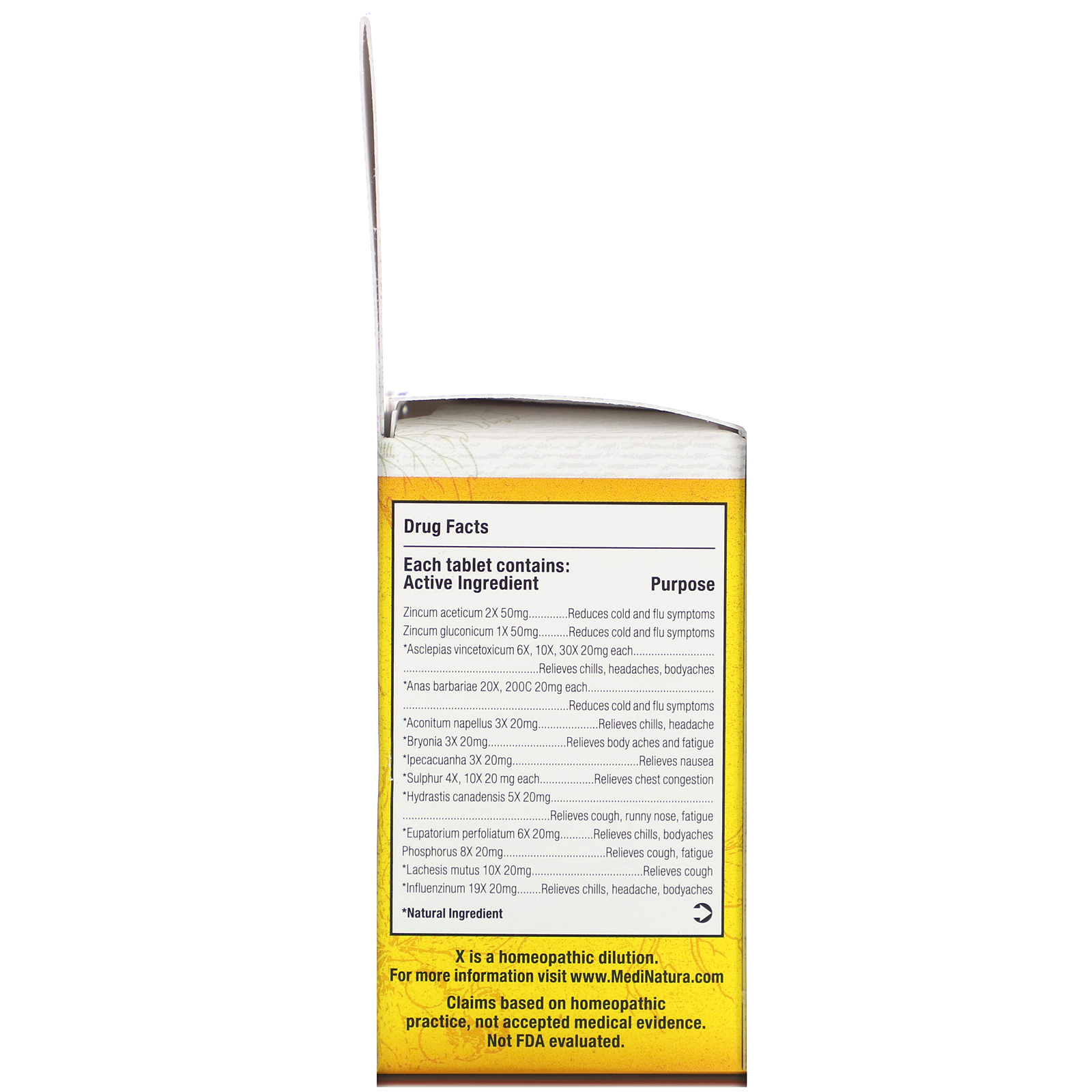 MediNatura, T-Relief, ReBoost, Cold & Flu Tablets, Zinc +10, 60 Tablets - Imagem 4