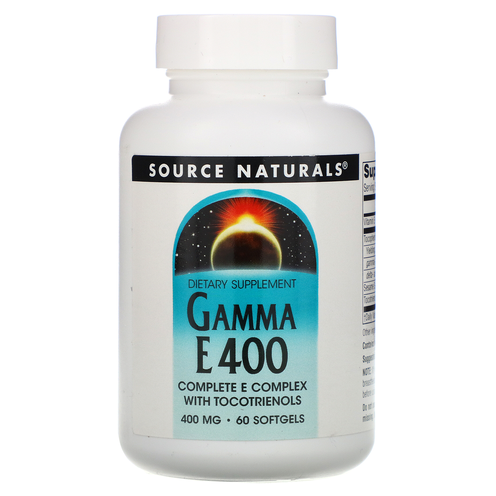 Source Naturals, Gamma E 400 Complexo, 60 cápsulas softgel