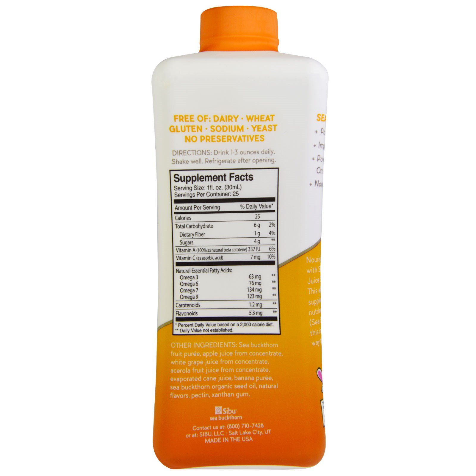 Sibu Beauty, Combinação Ômega-7, Suco Extraído da Combinação de Frutos do Mar para o dia a dia, 25.35 fl oz (750 ml) - Imagem 2