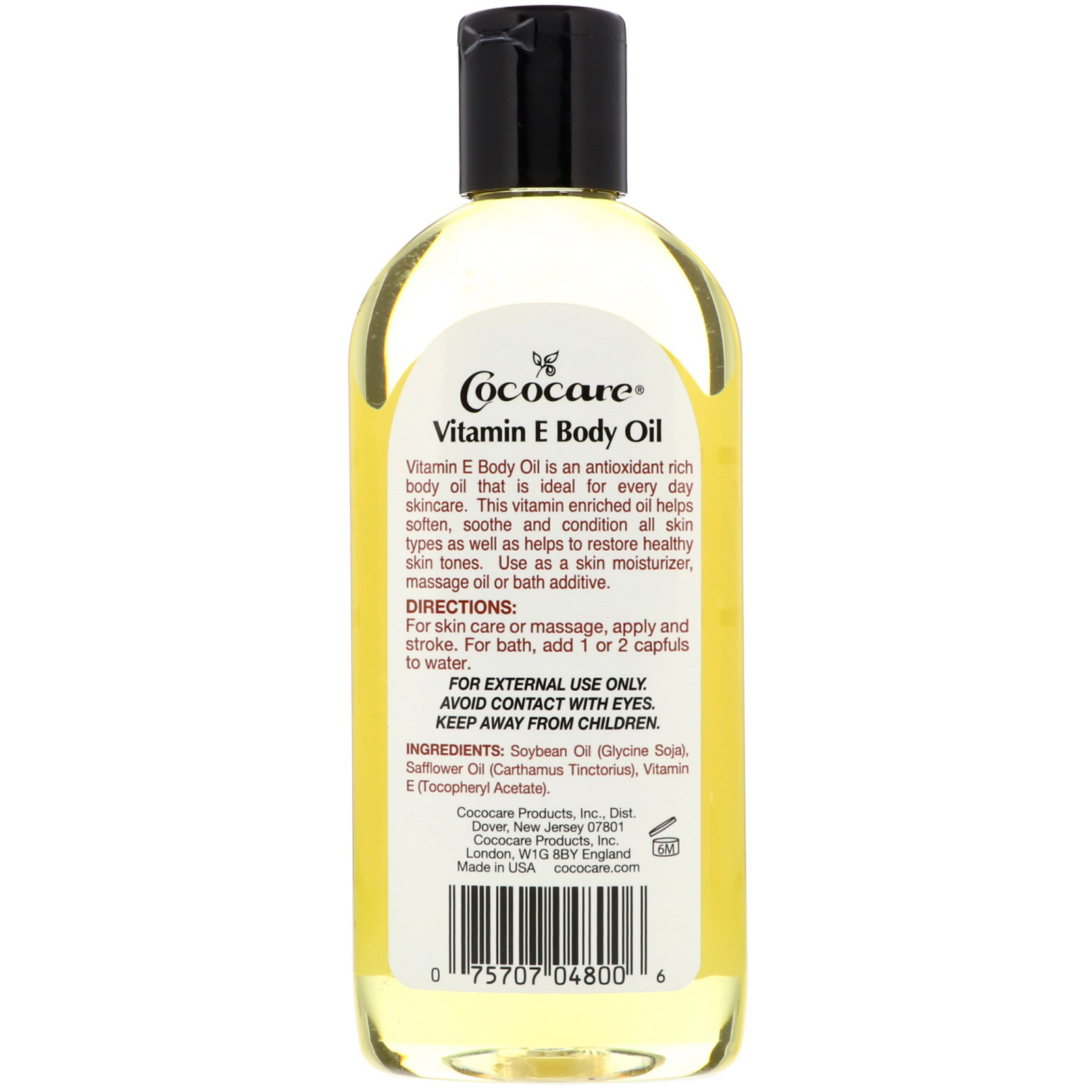 Cococare, Vitamina E, Óleo Corporal, 250 ml (8,5 fl oz) - Imagem 2