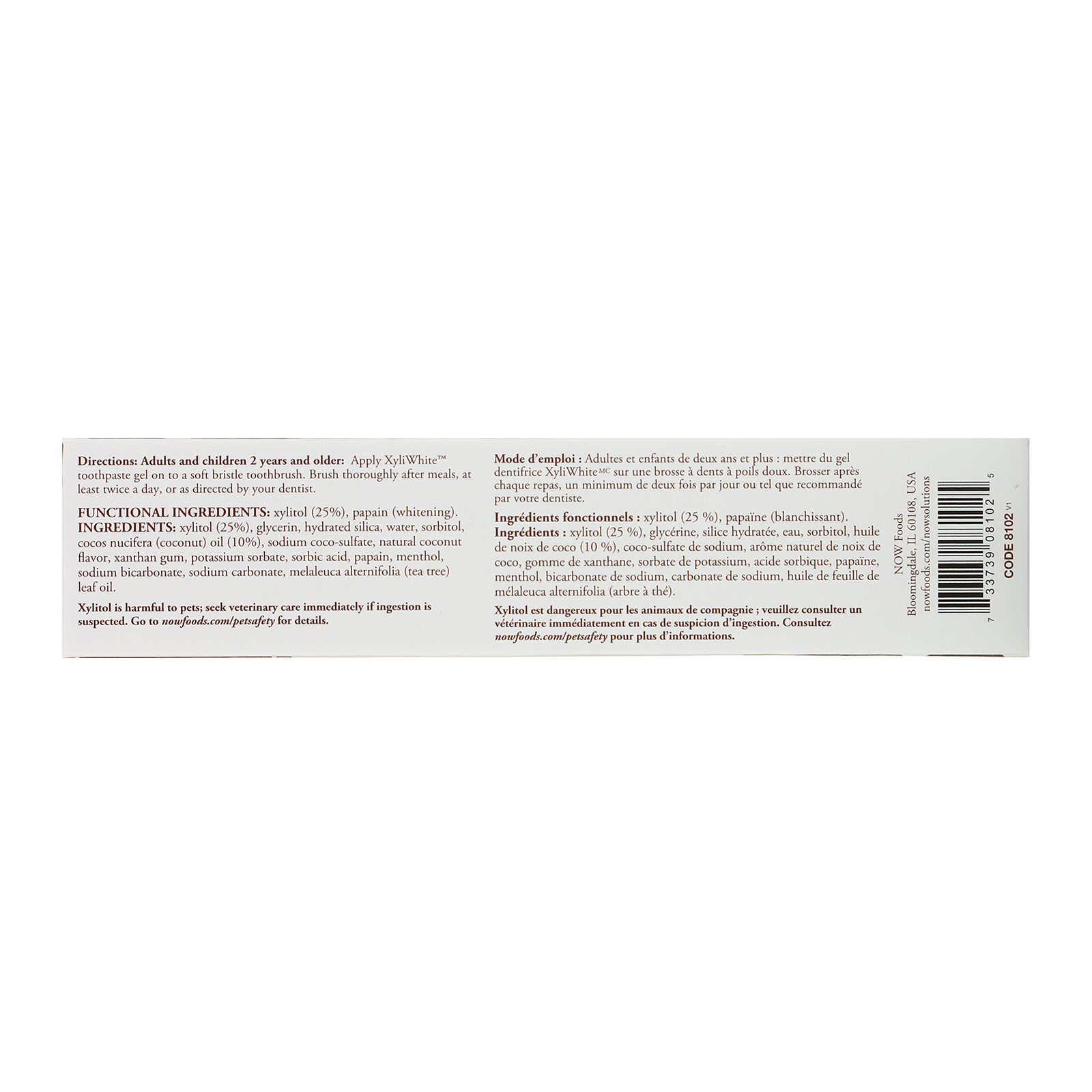Now Foods, Solutions, XyliWhite, Gel Dental, Óleo de Coco, Sabor Menta, 181 g (6,4 oz) - Imagem 3