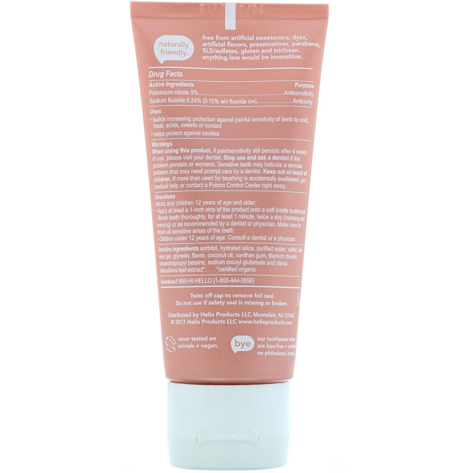 Hello, Creme Dental para Alívio de Sensibilidade, Menta Relaxante, 4 oz (113 g) - Imagem 2
