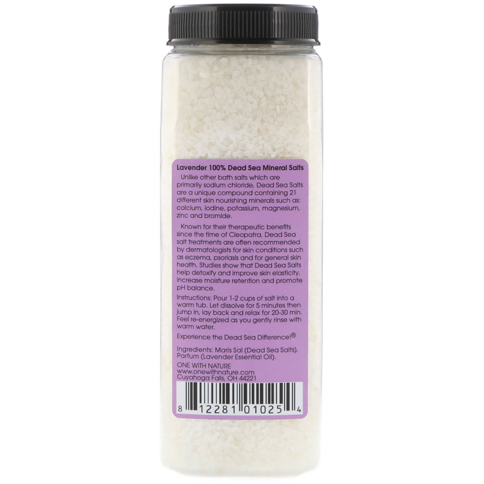 One with Nature, Sais Minerais do Mar Morto, Lavanda, 907 g (32 oz) - Imagem 2