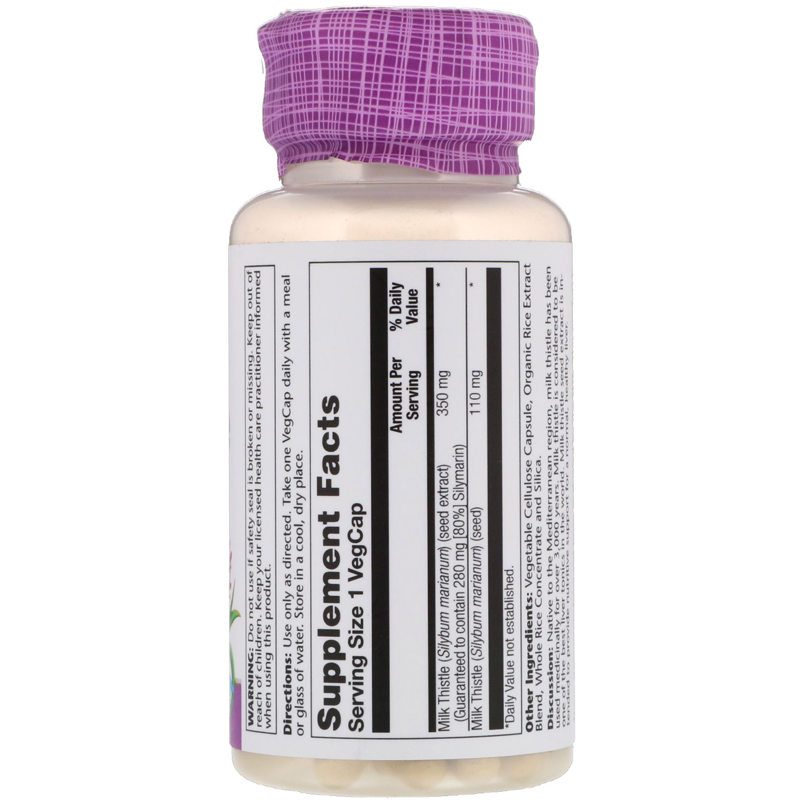 Solaray, Extrato de Semente de Cardo-Mariano, Uma Vez por Dia, 350 mg, 60 Cápsulas Vegetais - Imagem 2
