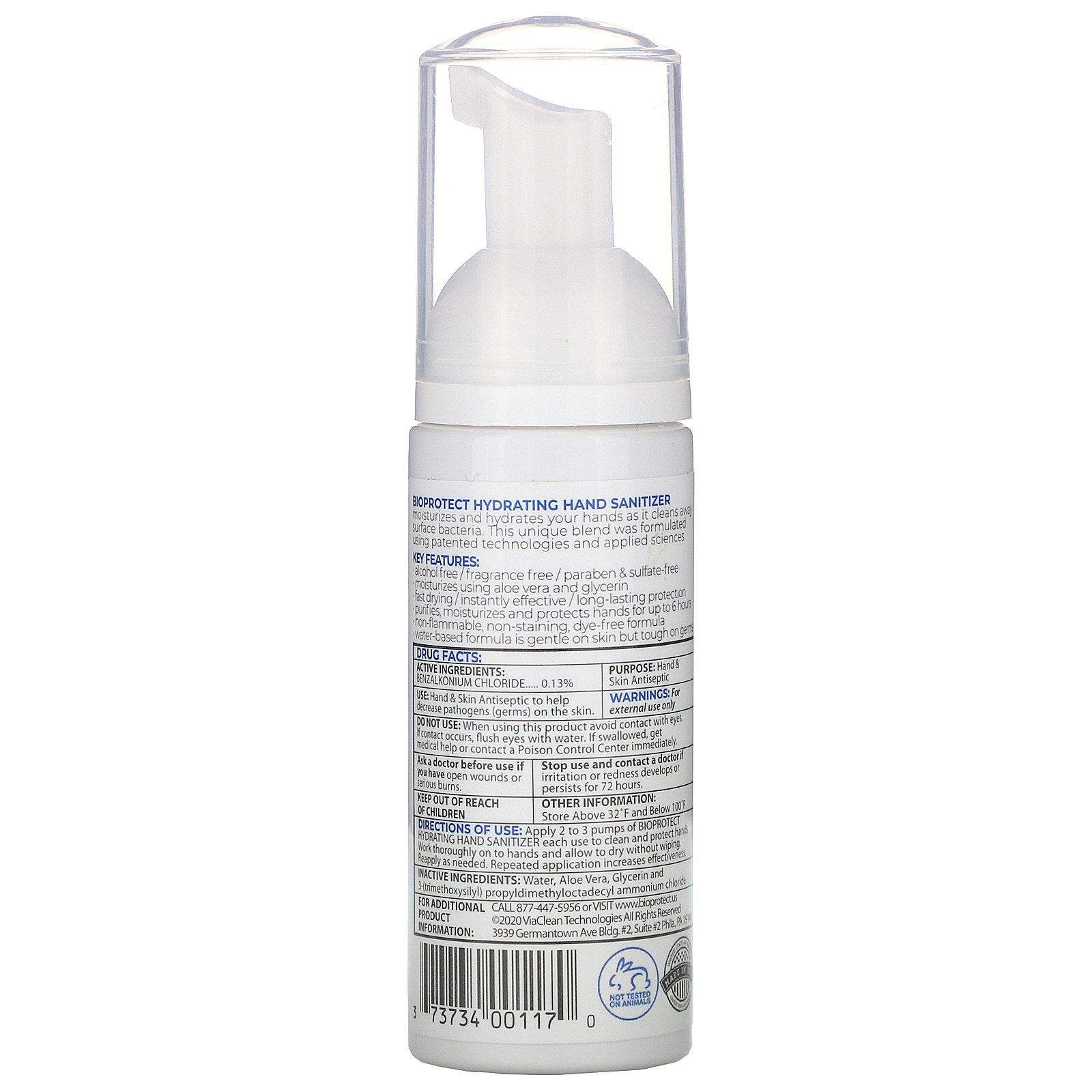 BioProtect, Hydrating Hand Sanitizer, Alcohol Free, 1.7 fl oz (50.2 ml) - Imagem 2