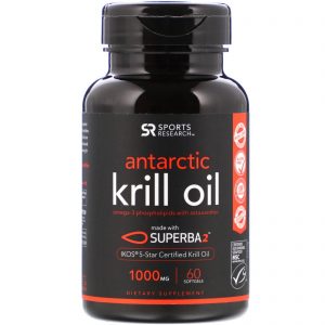 Comprar sports research, óleo de krill antártico com astaxantina, 1000 mg, 60 cápsulas gelatinosas preço no brasil substitutos de refeição suplementos de musculação suplementos esportivos suplemento importado loja 17 online promoção -