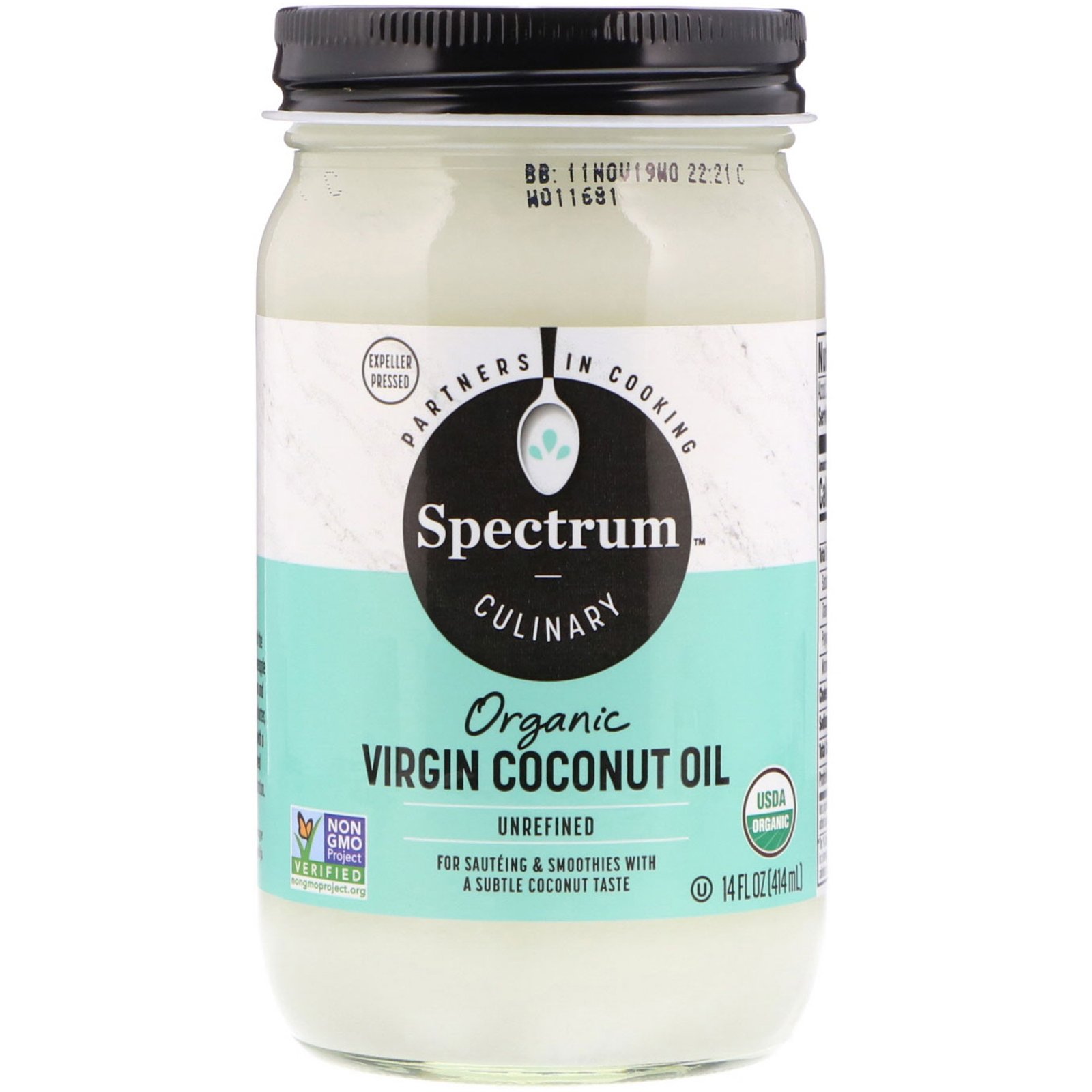 Spectrum Culinary, Óleo de Coco Virgem Orgânico, Não Refinado, 414 ml (14 fl oz)
