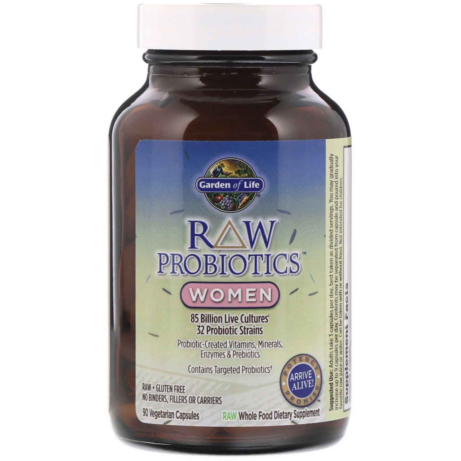 Garden of Life, RAW Probiotics, Mulheres, 90 Cápsulas Vegetais - Imagem 3