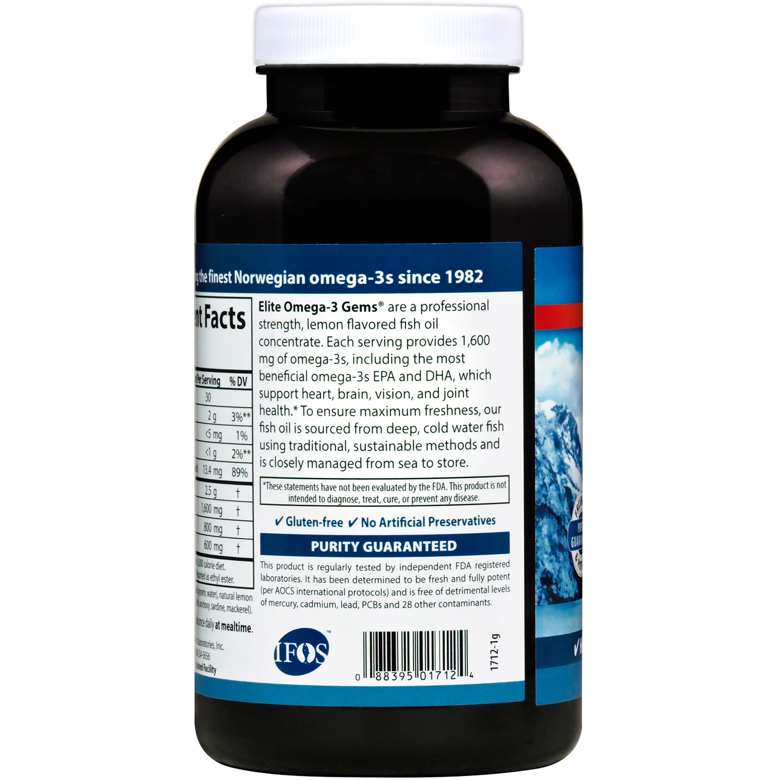 Carlson Labs, Peixe Selvagem, Elite Omega-3 Gems, Sabor Natural de Limão, 1600 mg, 180 Cápsulas de Softgel - Imagem 3