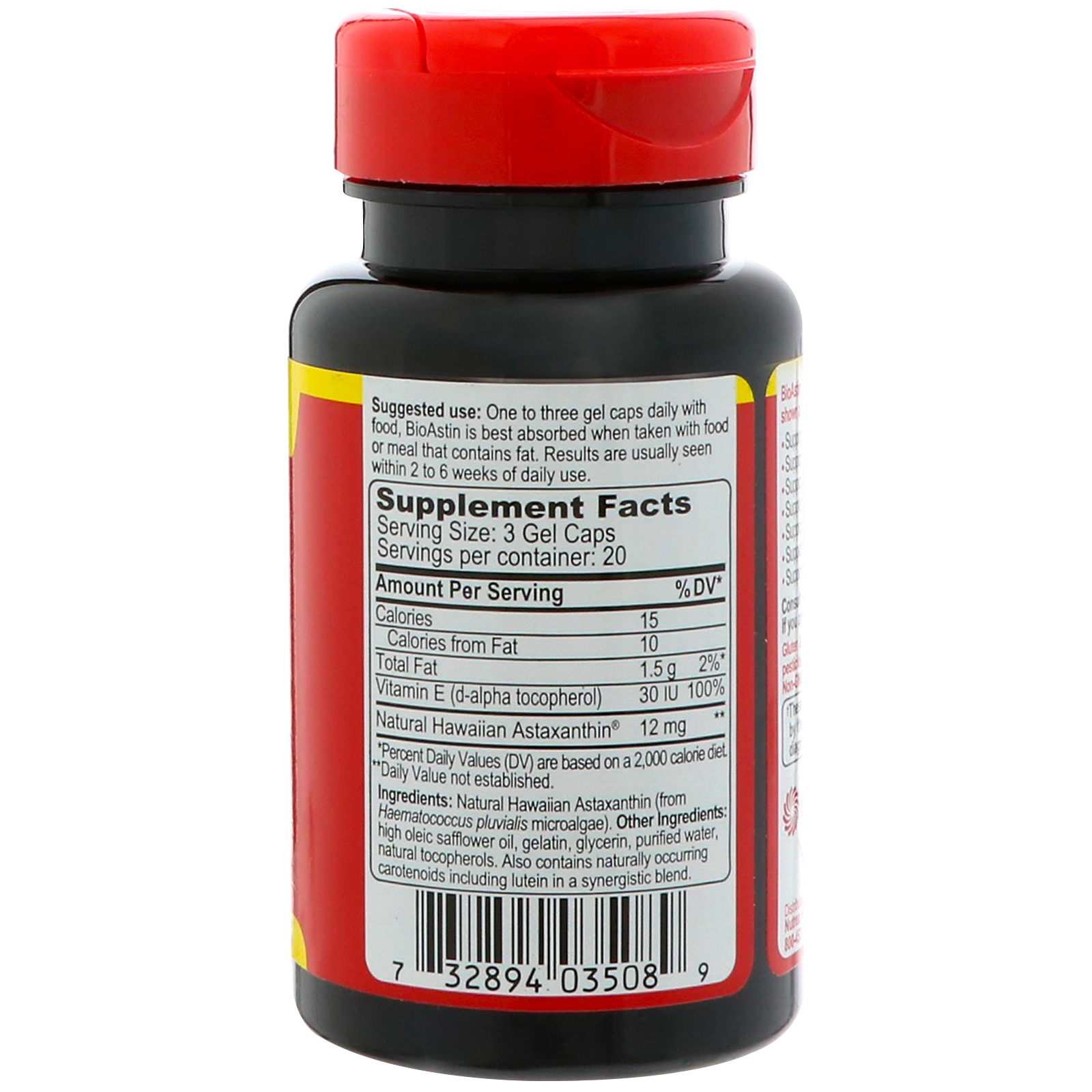 Nutrex Hawaii, BioAstin, Astaxantina Havaiana, 4 mg, 60 Cápsulas de Gel - Imagem 2