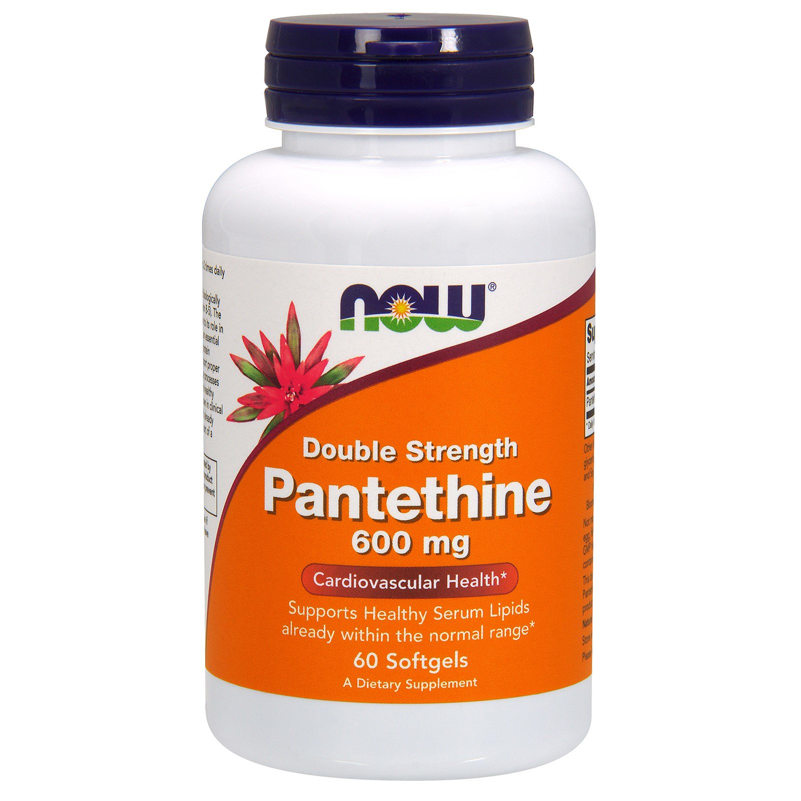 Now Foods, Pantetina, Dobro da Potência, 600 mg, 60 Cápsulas Softgel