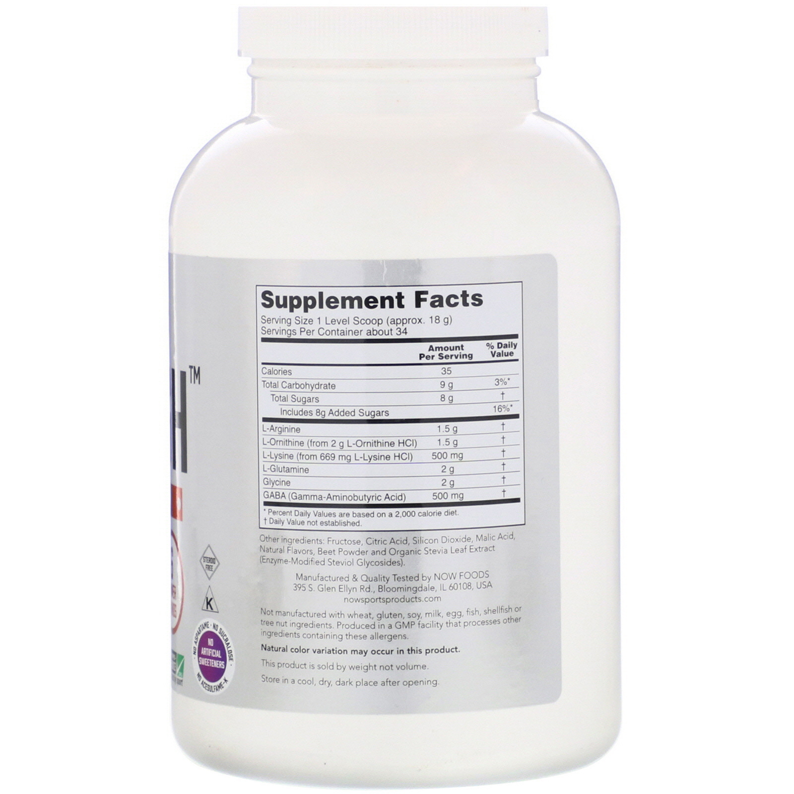 Now Foods, Sports, Pro-GH, Fruit Punch, 21.6 oz (612 g) - Imagem 2