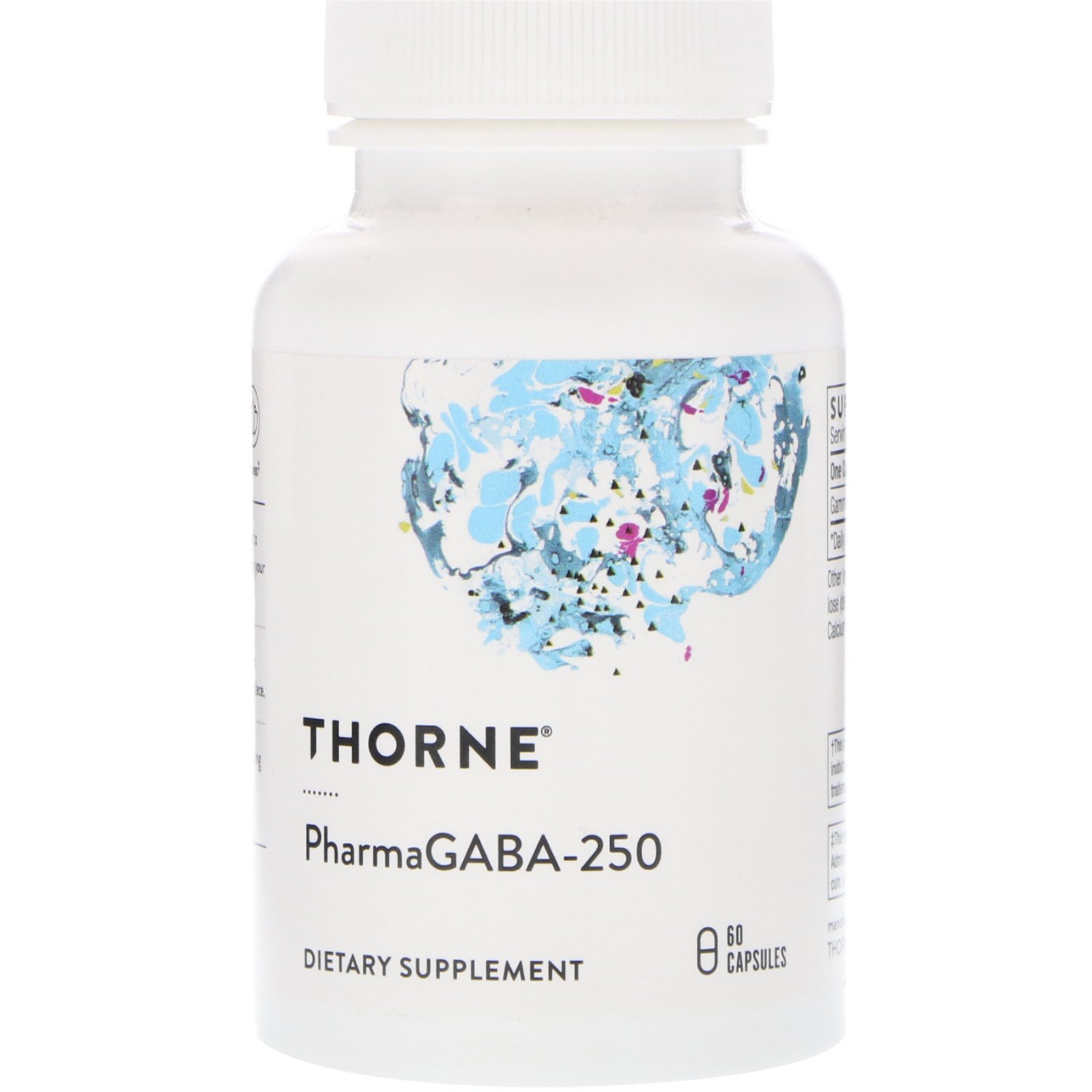 Thorne Research, PharmaGABA-250, 60 Cápsulas
