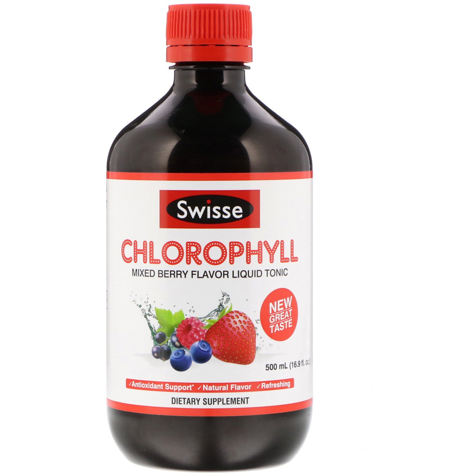 Swisse, Clorofila, Tônico Líquido de Sabor Misto de Frutas, 16.9 fl oz (500 ml)