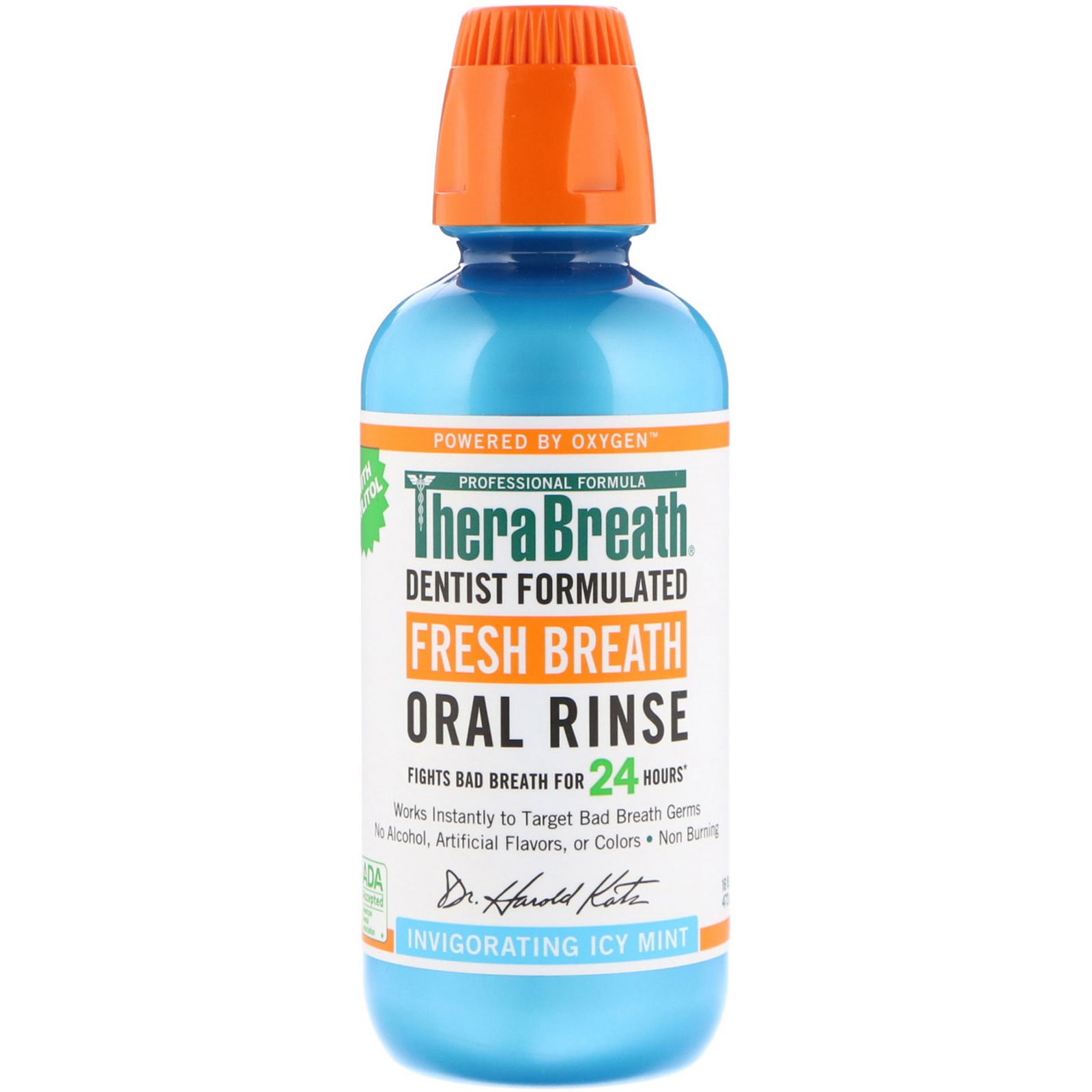TheraBreath, Refrescante Bucal Fresh Breath, Sabor Gelado de Menta Revigorante, 473 ml (16 fl oz)
