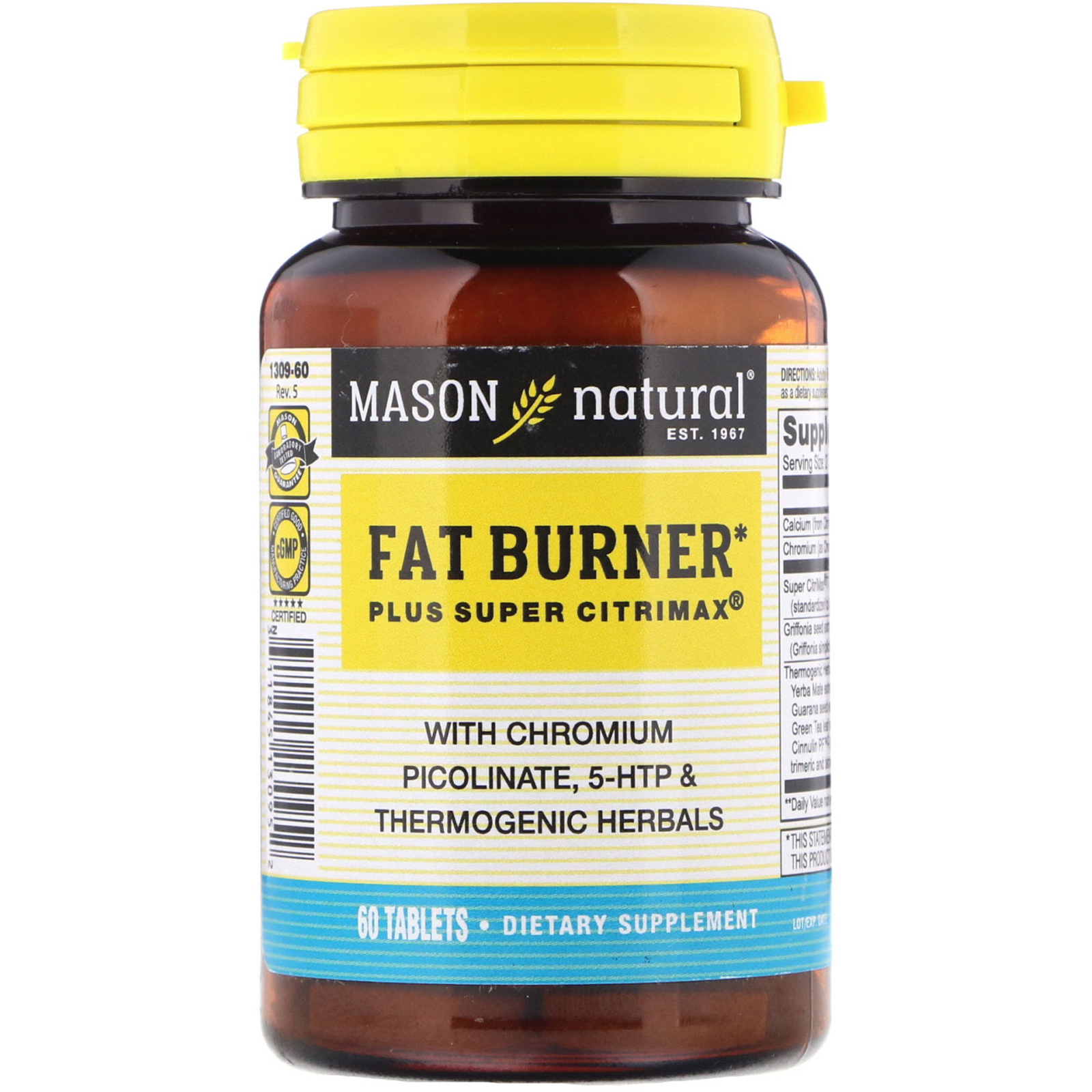 Mason Natural, Queimador de gordura Plus Super Citrimax, 60 comprimidos