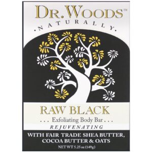 Comprar dr. Woods, sabonete de manteiga de karité, raw black, 149 g (5,25 oz) preço no brasil banho & cuidados pessoais banho e chuveiro barra de manteiga de karité cuidados de banho e pessoais dr. Woods marcas a-z sabão em barra suplemento importado loja 5 online promoção -