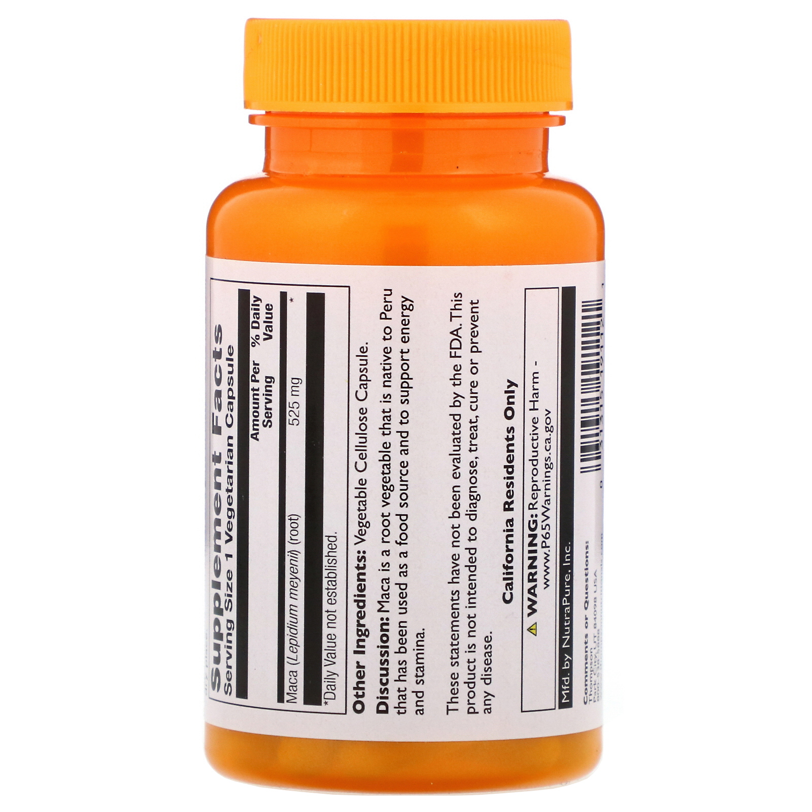 Thompson, Maca, 525 mg, 60 Cápsulas Vegetarianas - Imagem 2
