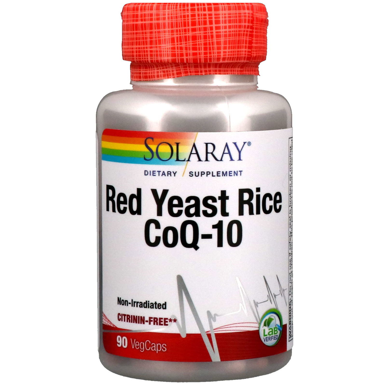 Solaray, Arroz Fermentado Vermelho + CoQ-10, 90 Cápsulas Vegetarianas