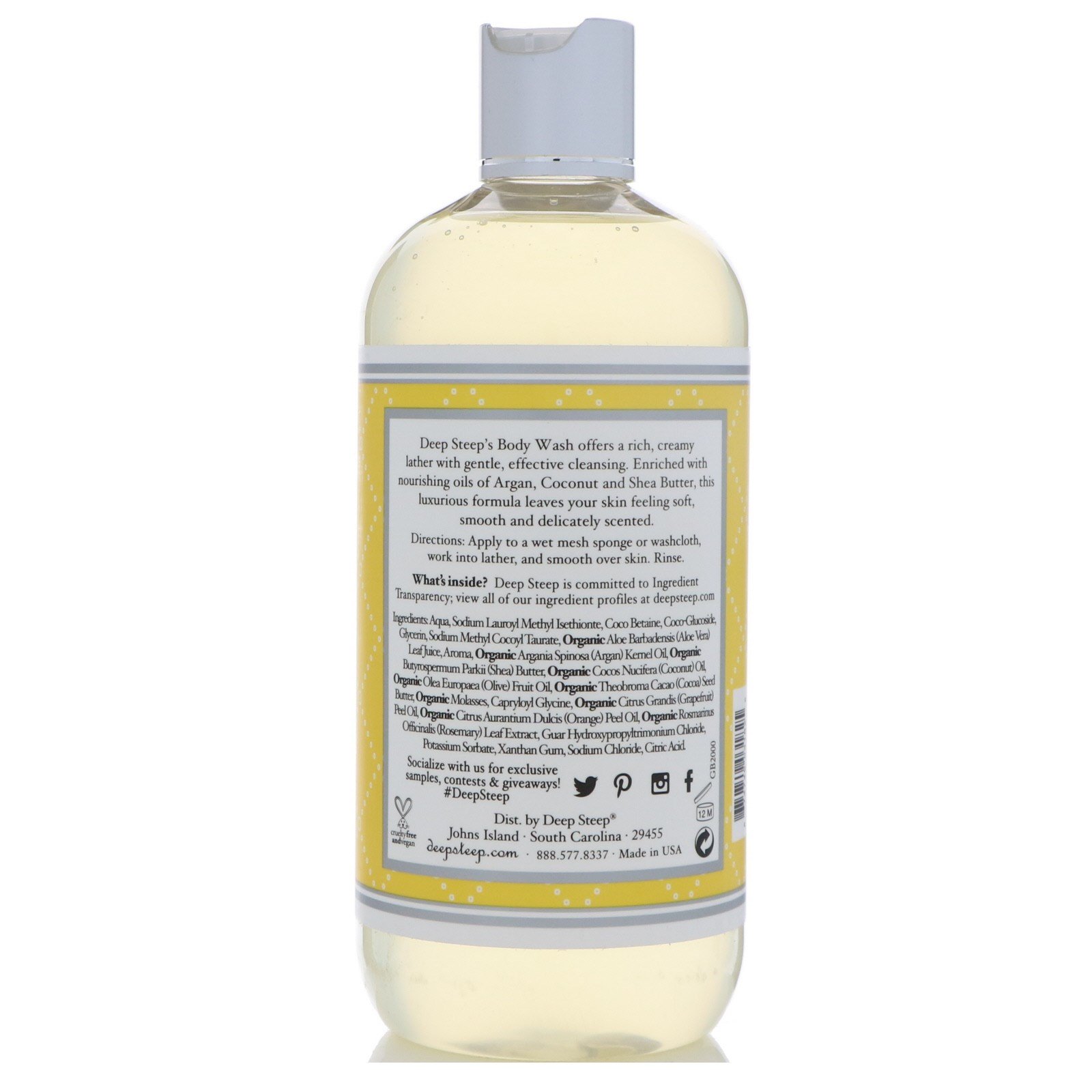 Deep Steep, Sabonete Corporal, Toranja - Bergamota, 503 ml (17 fl oz) - Imagem 2