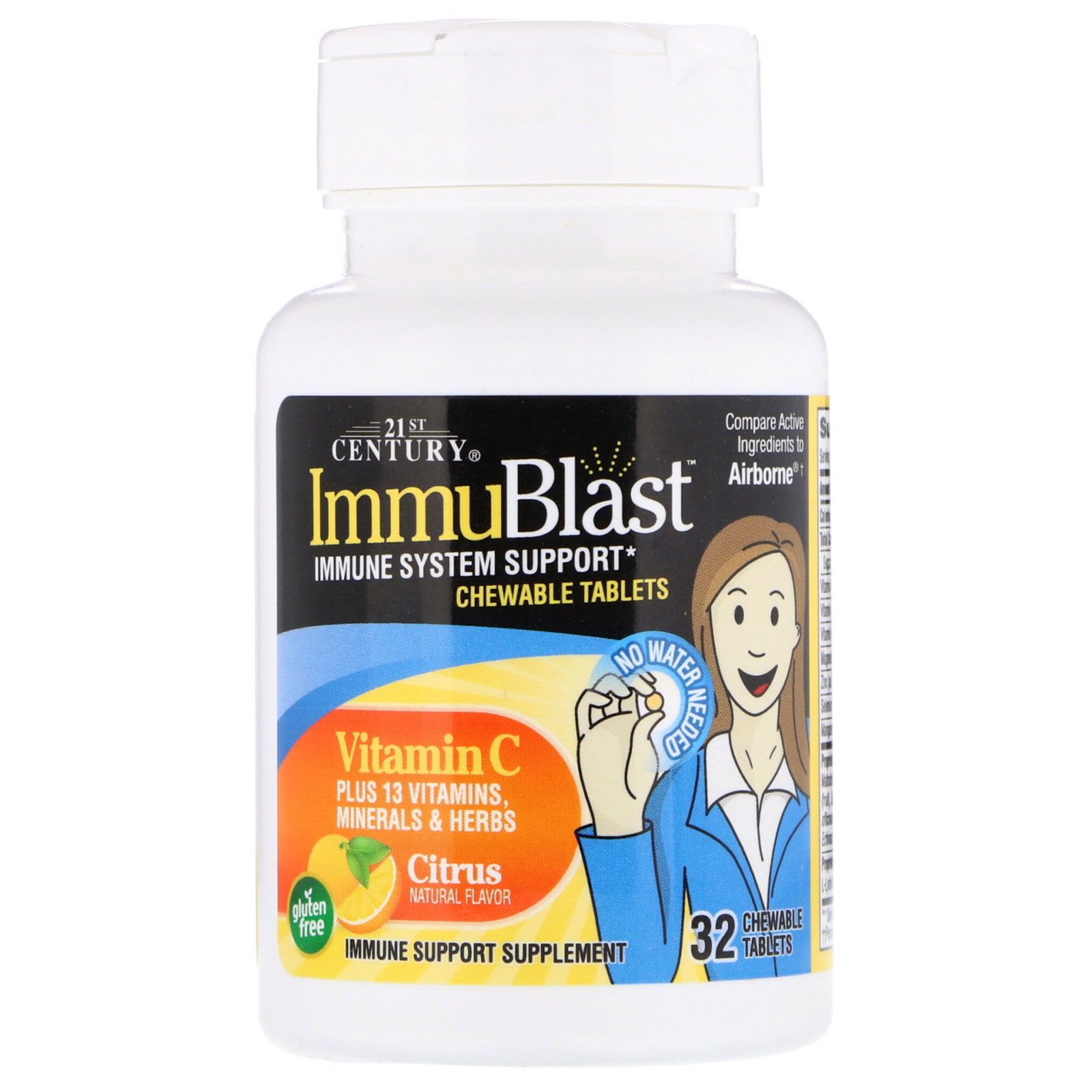 21st Century, ImmuBlast, Citrus, 32 Pastilhas Mastigáveis - Imagem 3