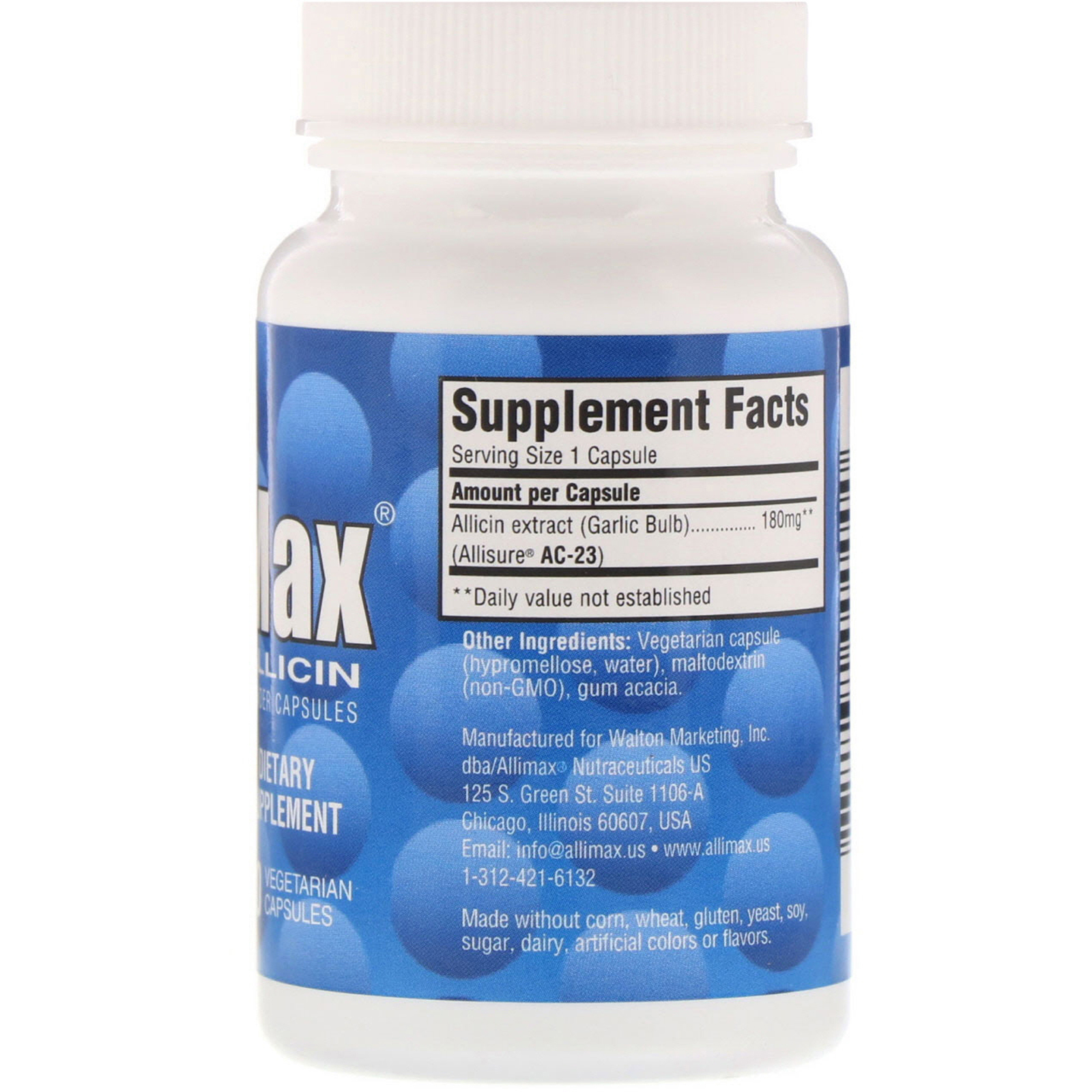 Allimax, Cápsulas 100% Alicina em Pó, 180 mg, 30 Cápsulas Vegetais - Imagem 2