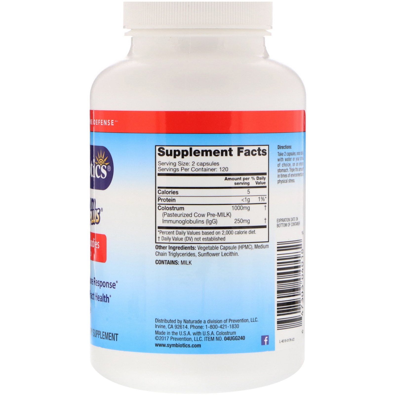 Symbiotics, Colostrum Plus, 240 Cápsulas Vegetais - Imagem 2
