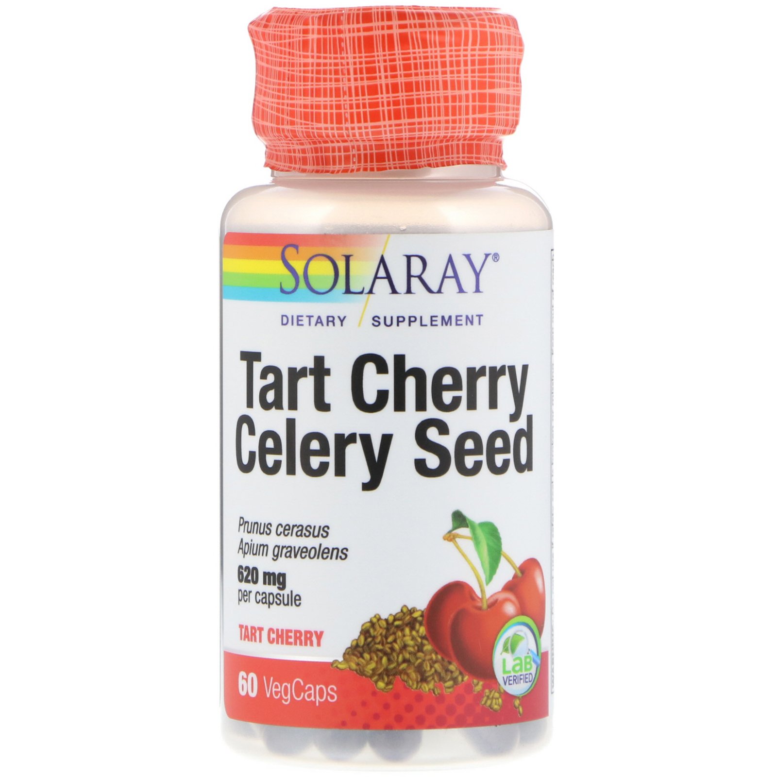 Solaray, Extrato de Ginja e Semente de Aipo, 60 Cápsulas Vegetais