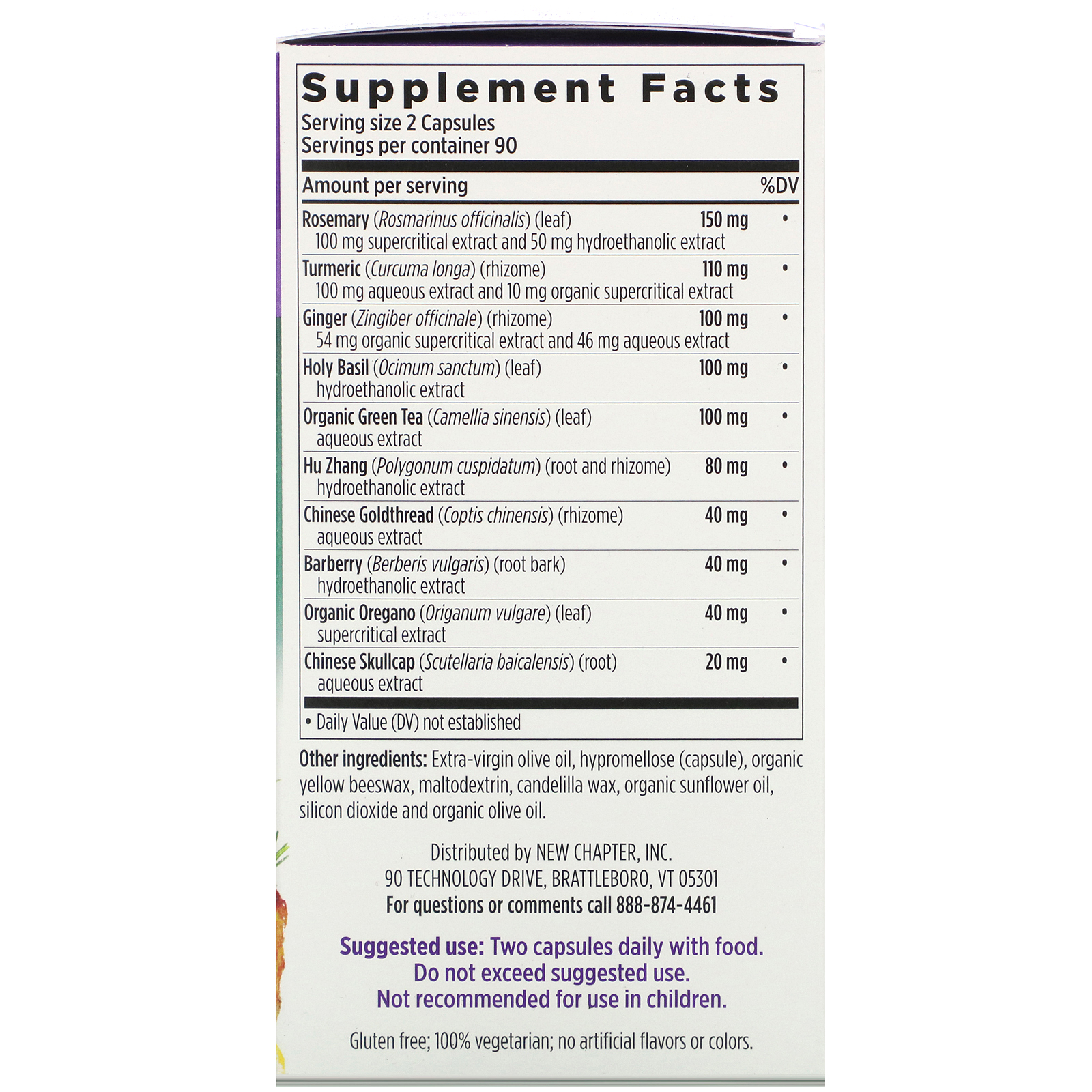New Chapter, Zyflamend Whole Body, 180 Vegetarian Capsules - Imagem 2