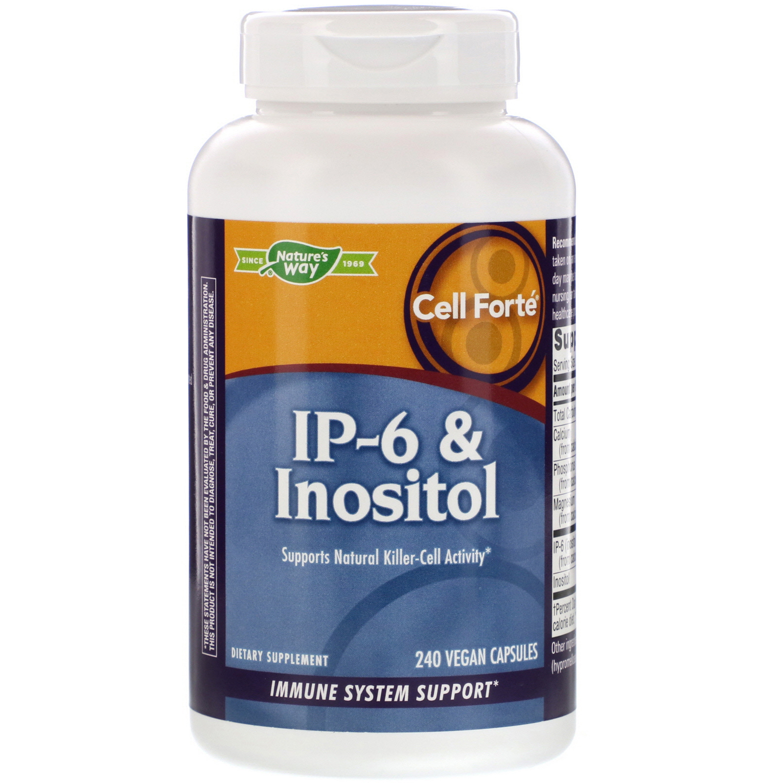 Nature's Way, Cell Forté, IP-6 e Inositol, 240 Cápsulas Vegetais - Imagem 3
