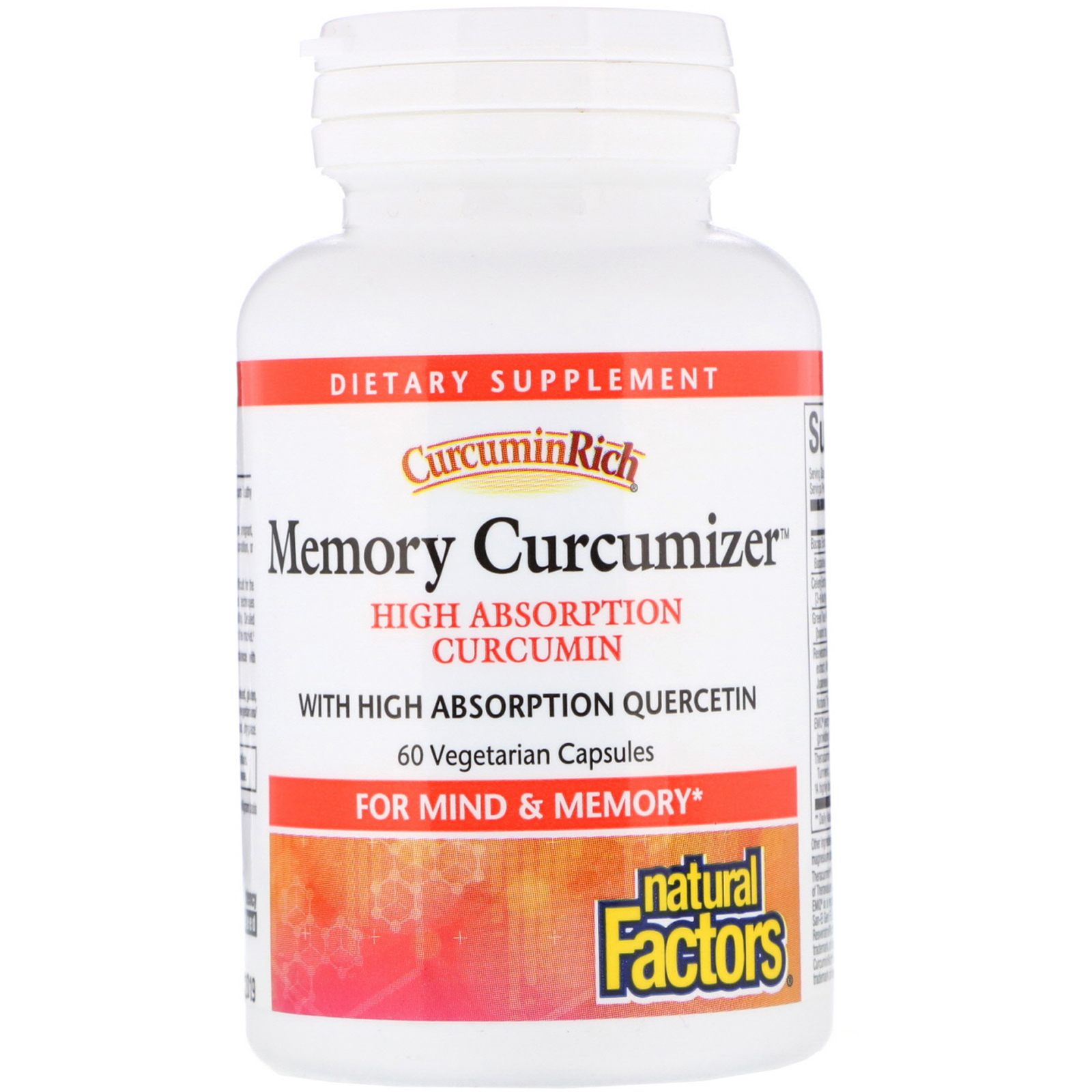 Natural Factors, CurcuminRich, Otimizador de Memoria, 60 Cápsulas Vegetais - Imagem 3